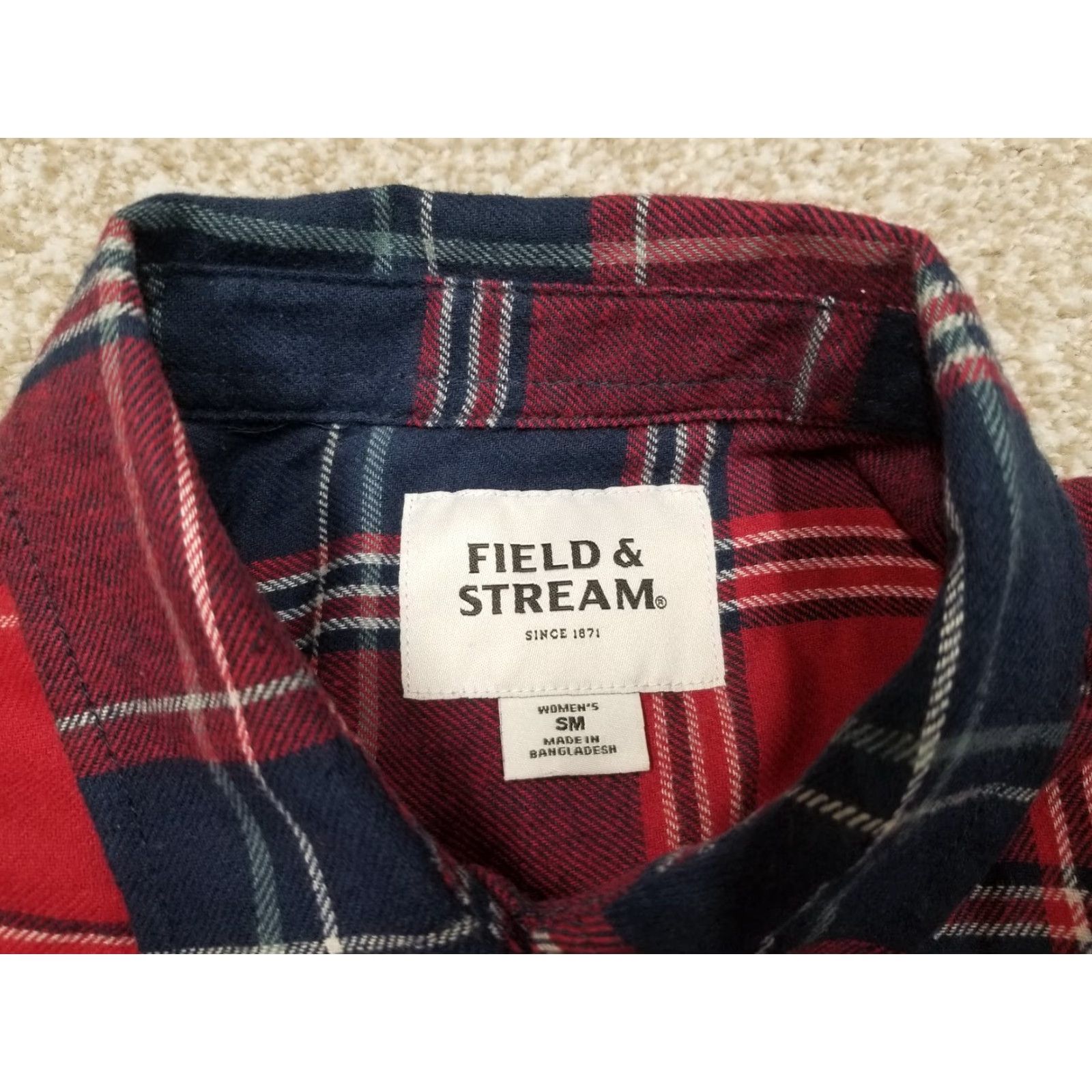 Vintage VINTAGE Field & Stream Shirt Womens Small Blue Red Plaid Long Sleeve Button Casual Top Size S / US 4 / IT 40 - 6 Thumbnail