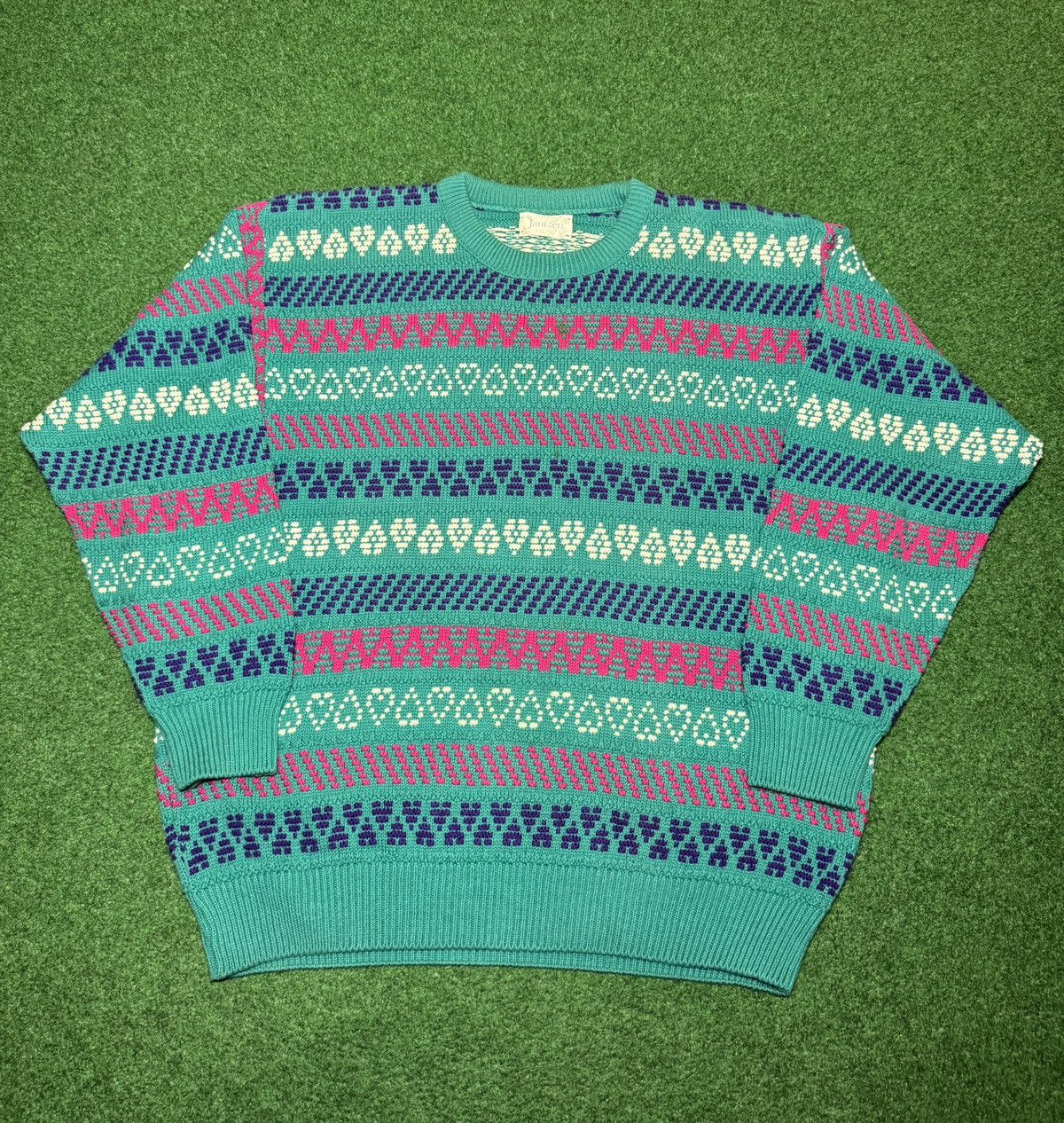 Jantzen Vintage Jantzen 3D Knit Textured Lrg Retro Hip Hop Sweater Size US L / EU 52-54 / 3 - 1 Thumbnail