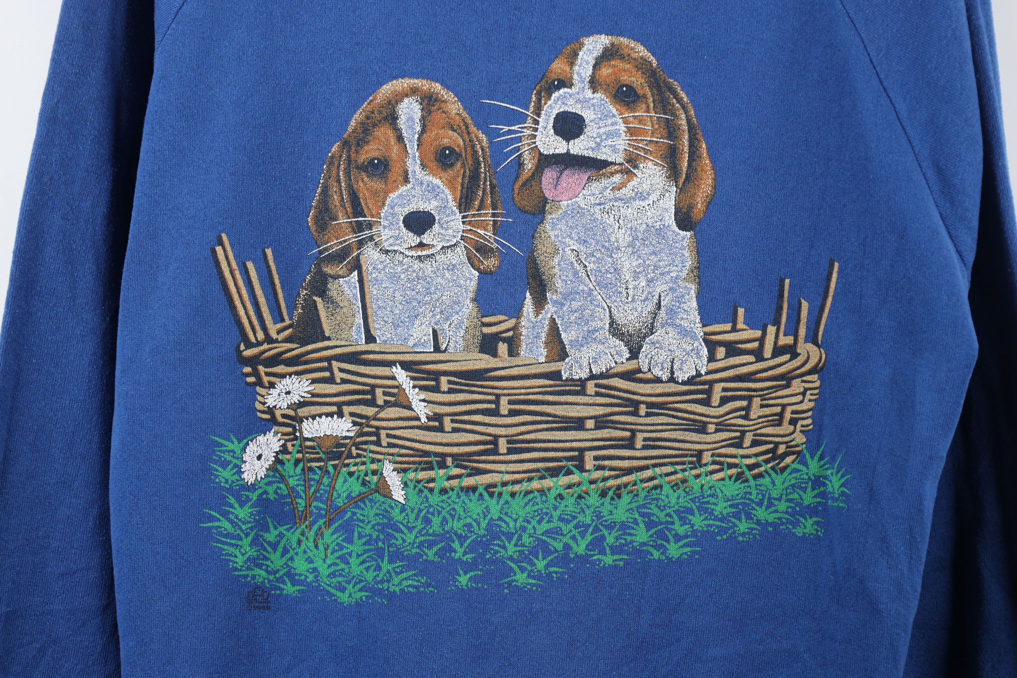 Vintage Vintage 90s Streetwear Puppies Dogs Sweatshirt Blue USA Size XL / US 12-14 / IT 48-50 - 4 Thumbnail