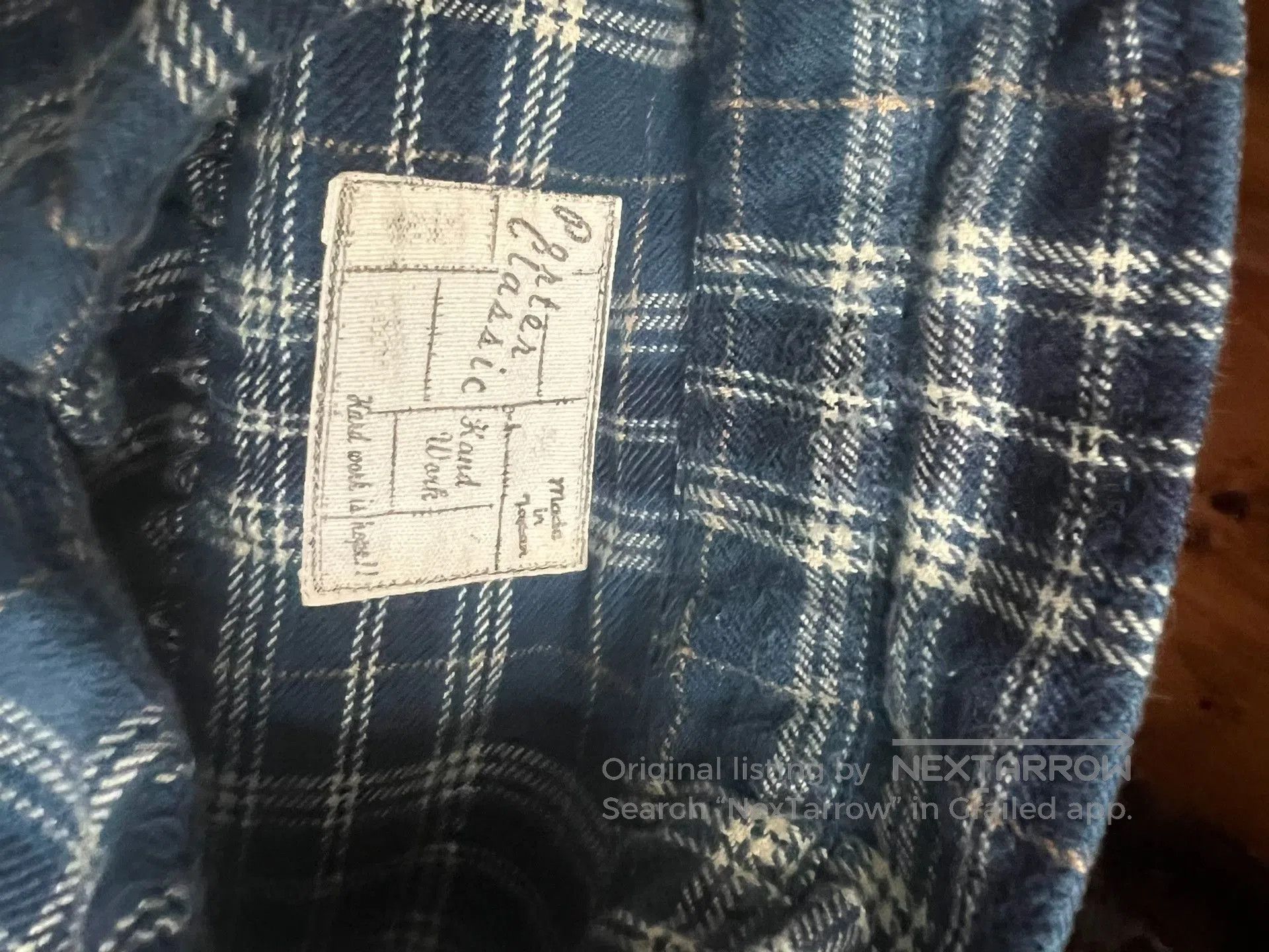 Porter Classic Porter Classic Indigo Check Long Shirt. Size US M / EU 48-50 / 2 - 8 Thumbnail