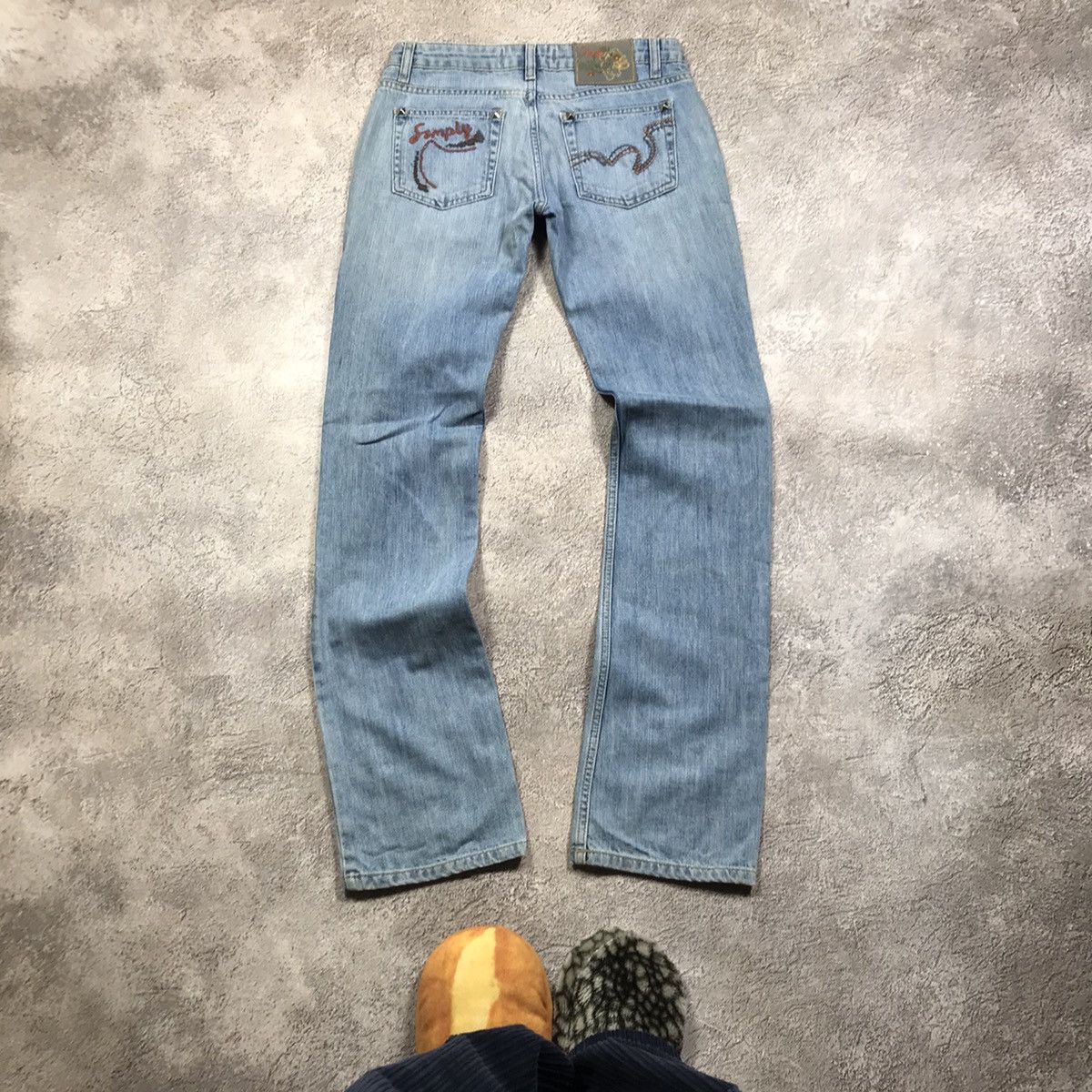 Vintage Vintage Y2K Distressed Baggy Flared Jeans Grunge Skate 30 Size 30" / US 8 / IT 44 - 3 Thumbnail
