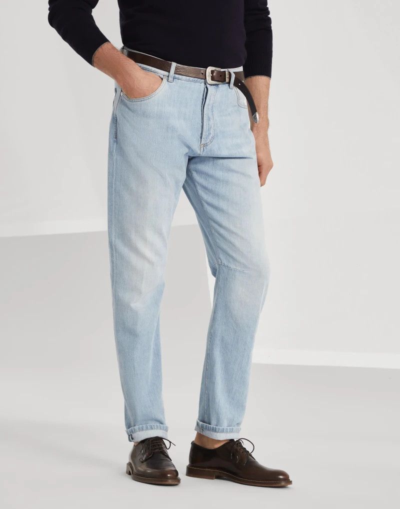 Brunello Cucinelli o1gr1nt0525 Denim Jeans in Light Blue Size US 36 / EU 52 - 1 Thumbnail