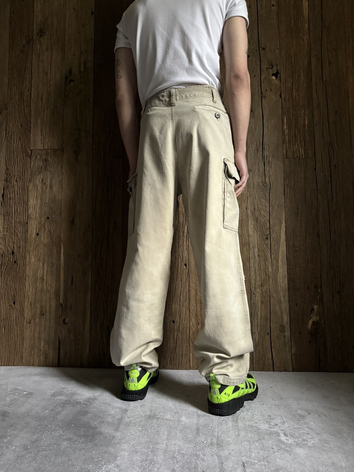 Vintage Vintage 90s Military Beige Cargo Pants Size US 34 / EU 50 - 2 Thumbnail