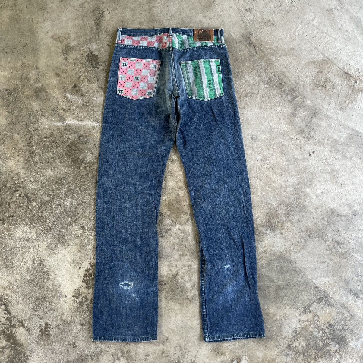 Vintage × Xlarge 🔥XLarge Stoned Washed Sick Skate Design Inside Denim Jeans Size US 33 - 4 Thumbnail