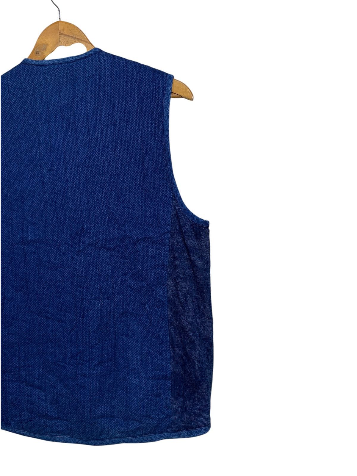 Blue Blue Japan 🔥BLUE/BLUE JAPAN SHASHIKO BORO INDIGO VEST Size US M / EU 48-50 / 2 - 6 Thumbnail