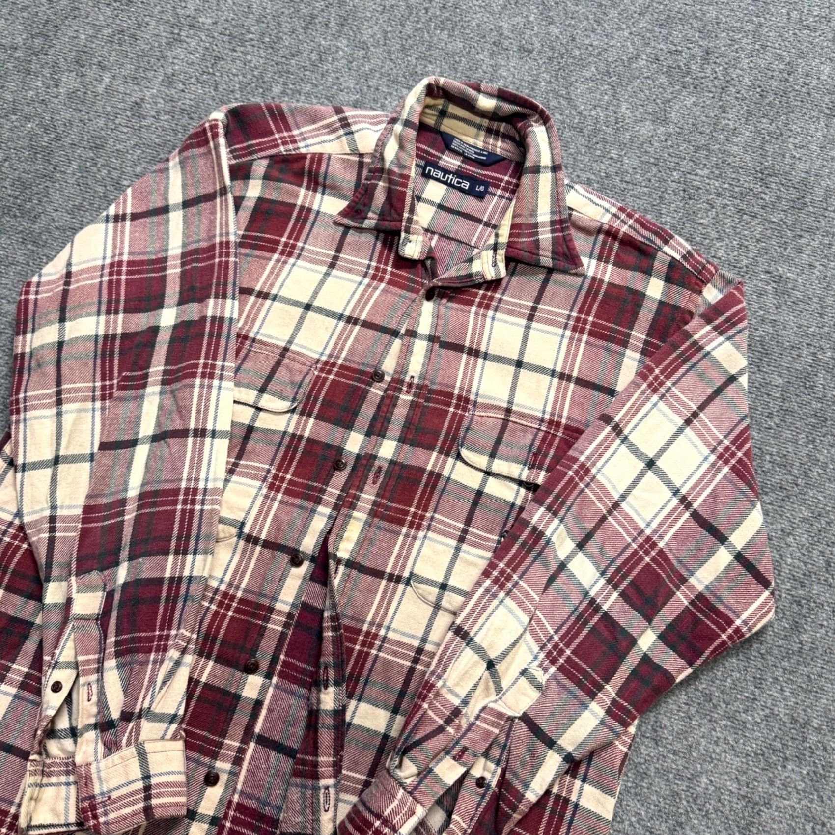 Nautica Nautica Shirt Mens Large Plaid Button Up Cotton Multicolor Long Sleeve Casual Dress Shirt Size US L / EU 52-54 / 3 - 2 Thumbnail