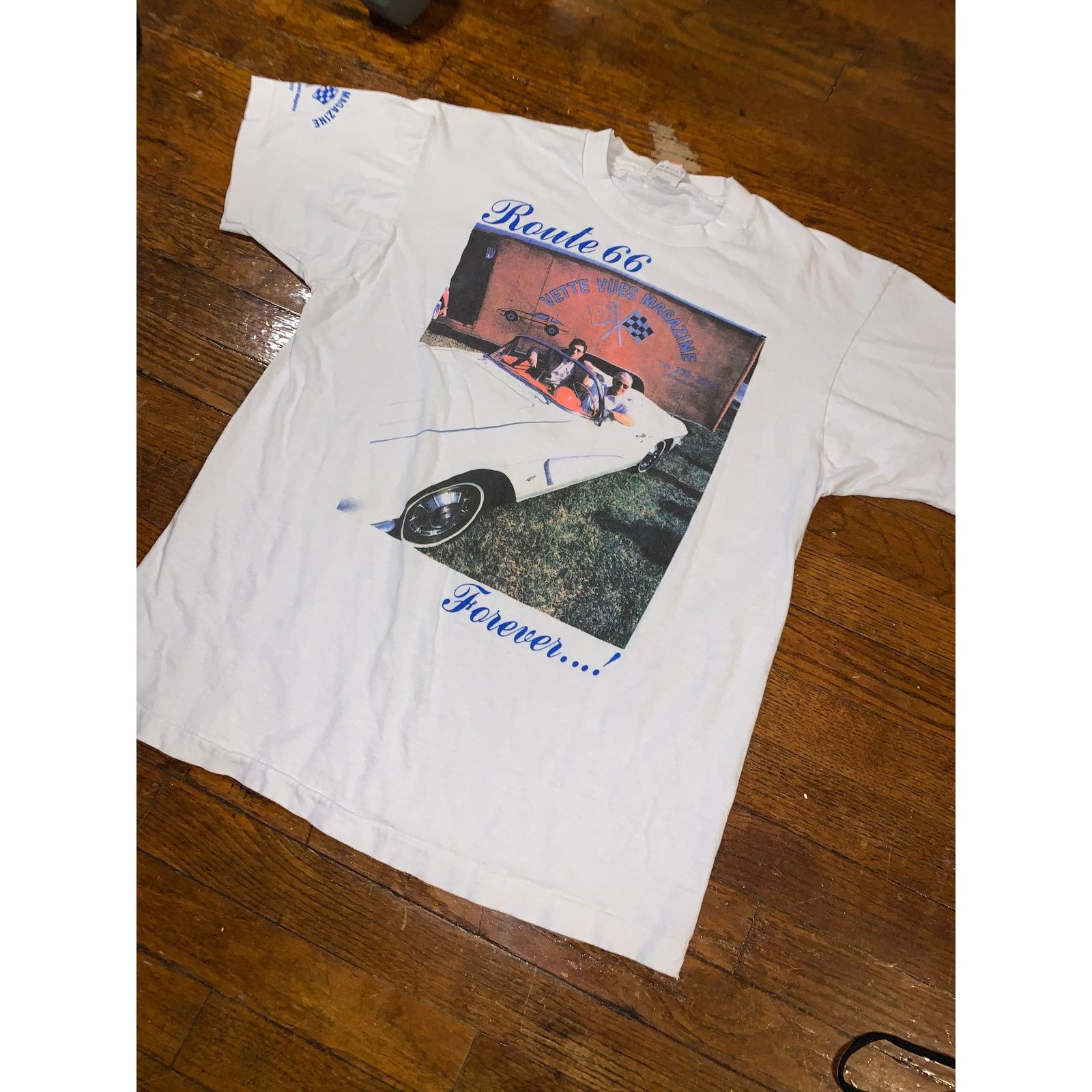 Fruit Of The Loom × Vintage Route 66 Corvette T Shirt Large Vette Vues Triple Print USA Size US M / EU 48-50 / 2 - 7 Thumbnail