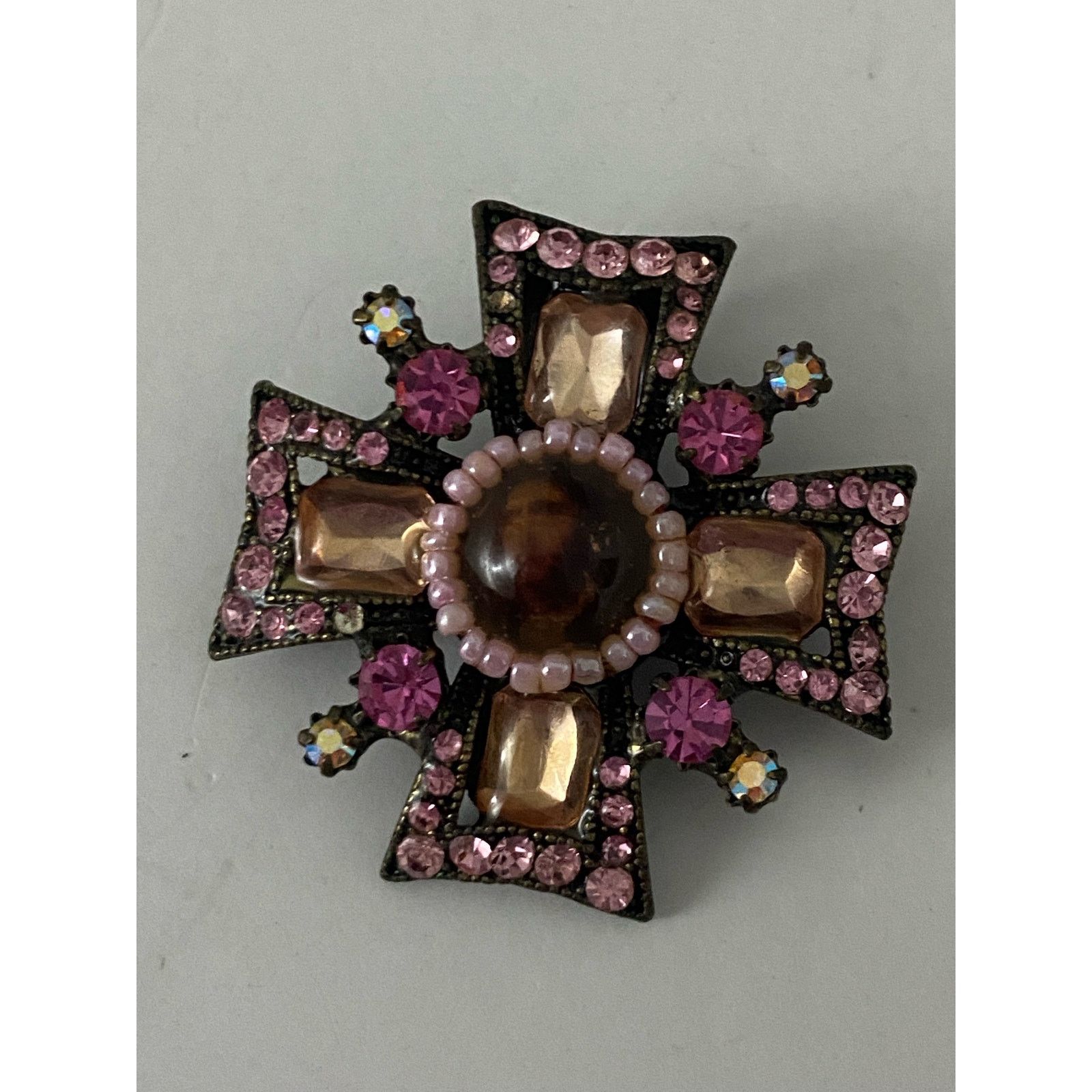 Vintage Rare Vintage Maltese cross pendant with rhinestone | Grailed
