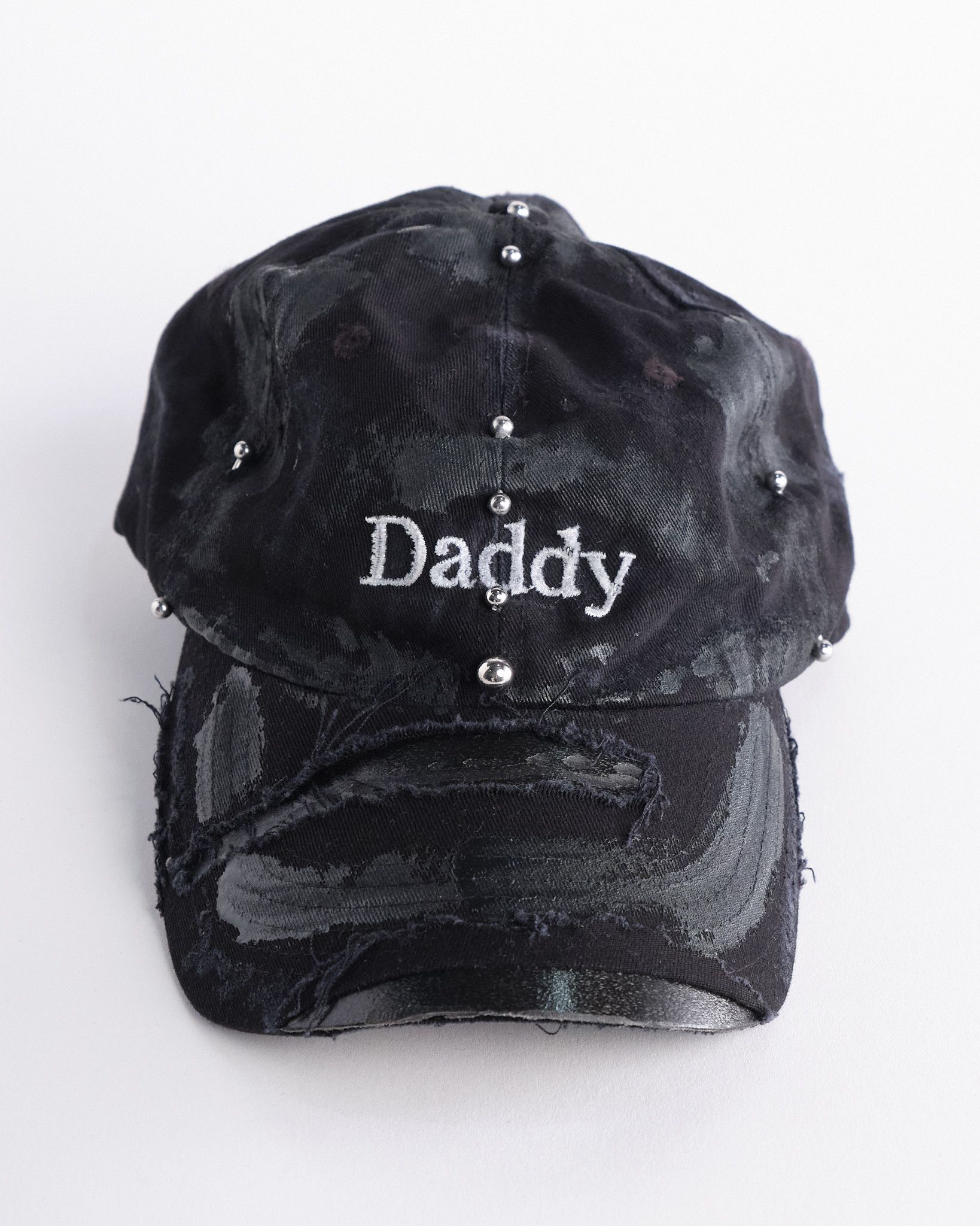 Other ASTROBOI* 'Daddy' Black Distressed Pierced Hat Size ONE SIZE - 1 Thumbnail