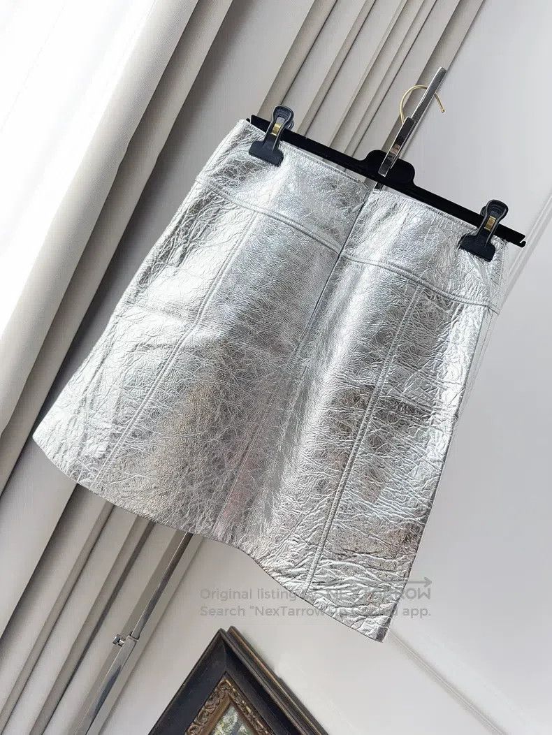 Chanel Chanel 17K ground control centre silver shiny skirt Size 24" / US 00 / IT 34 - 9 Thumbnail