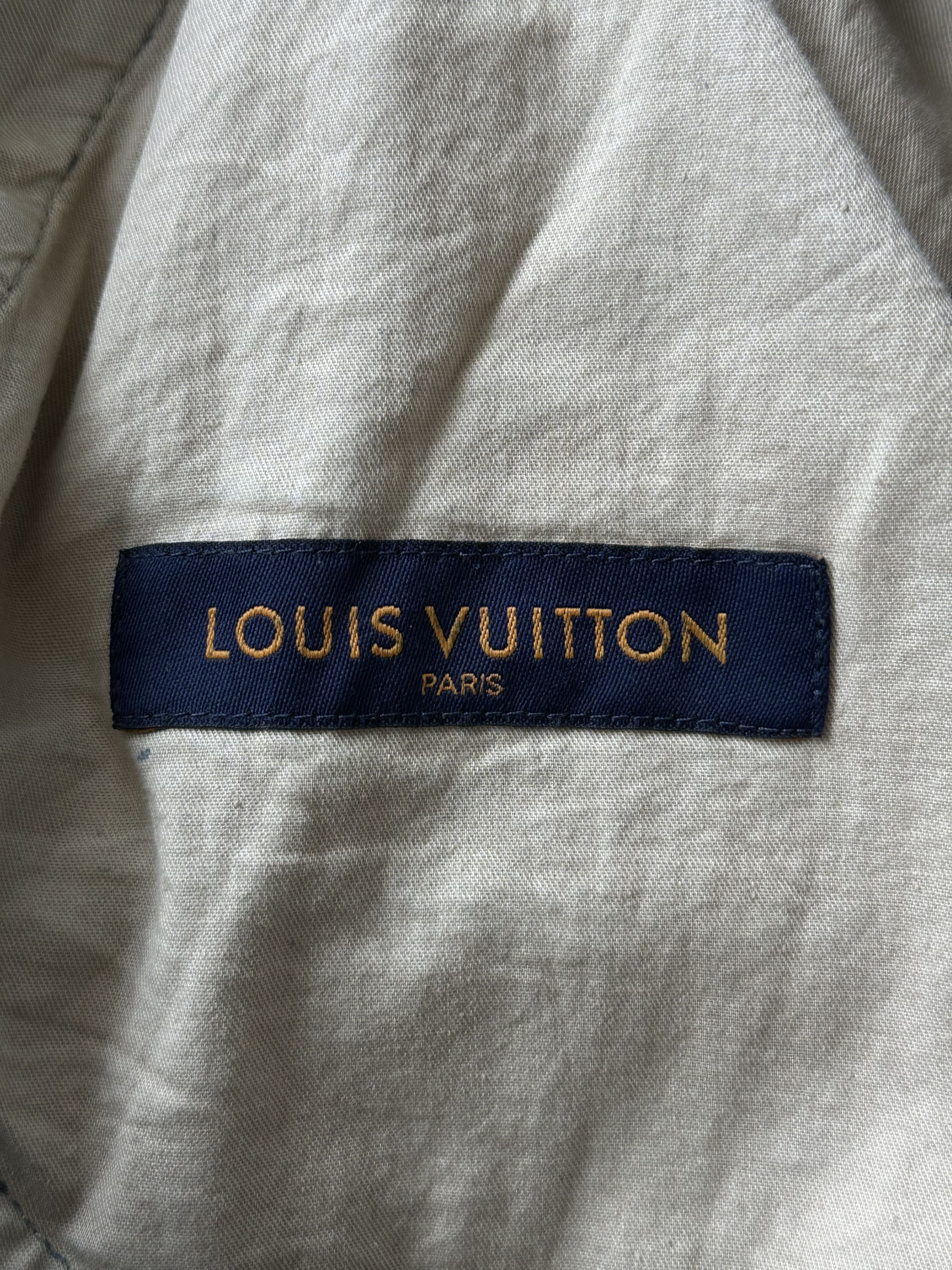 Louis Vuitton Blue Distressed Floral Monogram Flared Carpenter Jeans Size US 38 / EU 54 - 3 Thumbnail