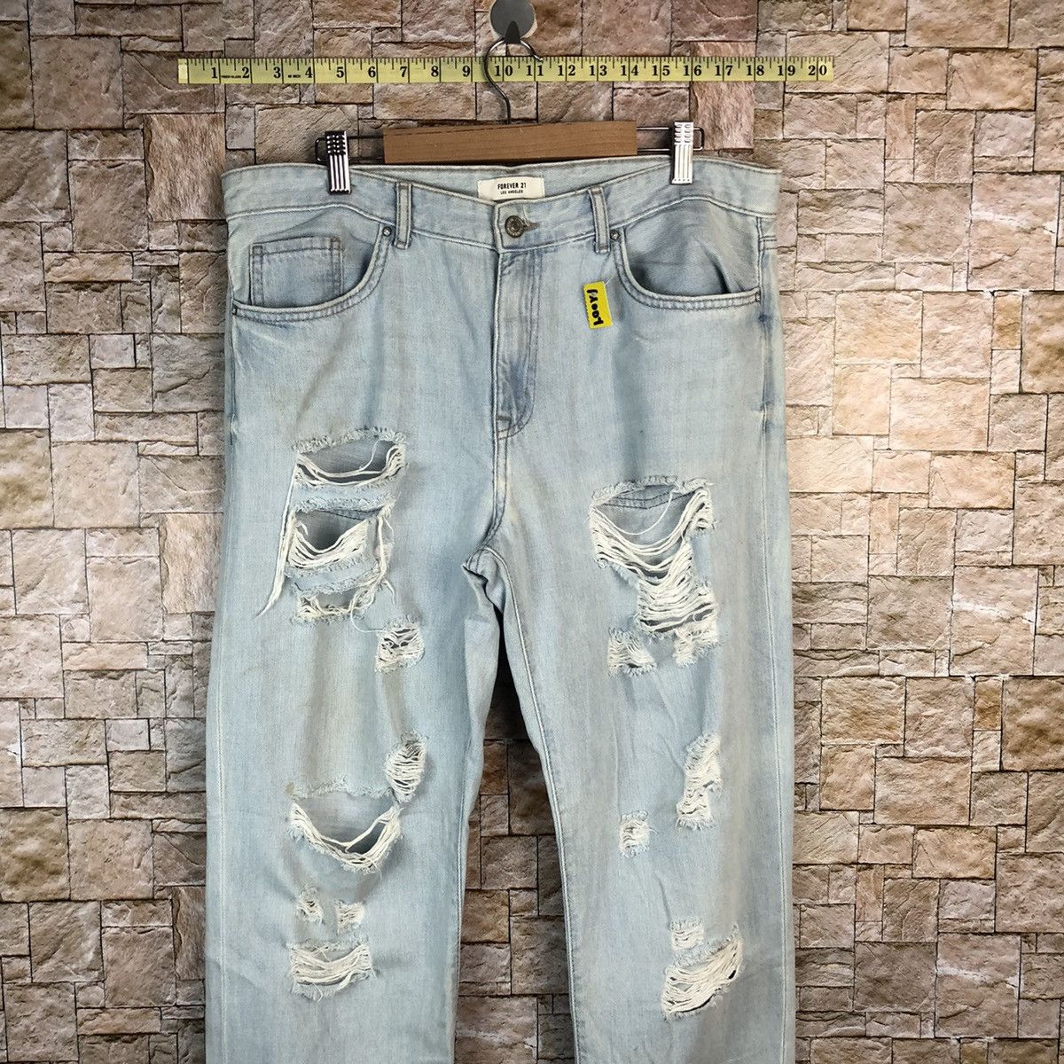 Forever 21 Blue ripped Distressed Denim Pants #A1004