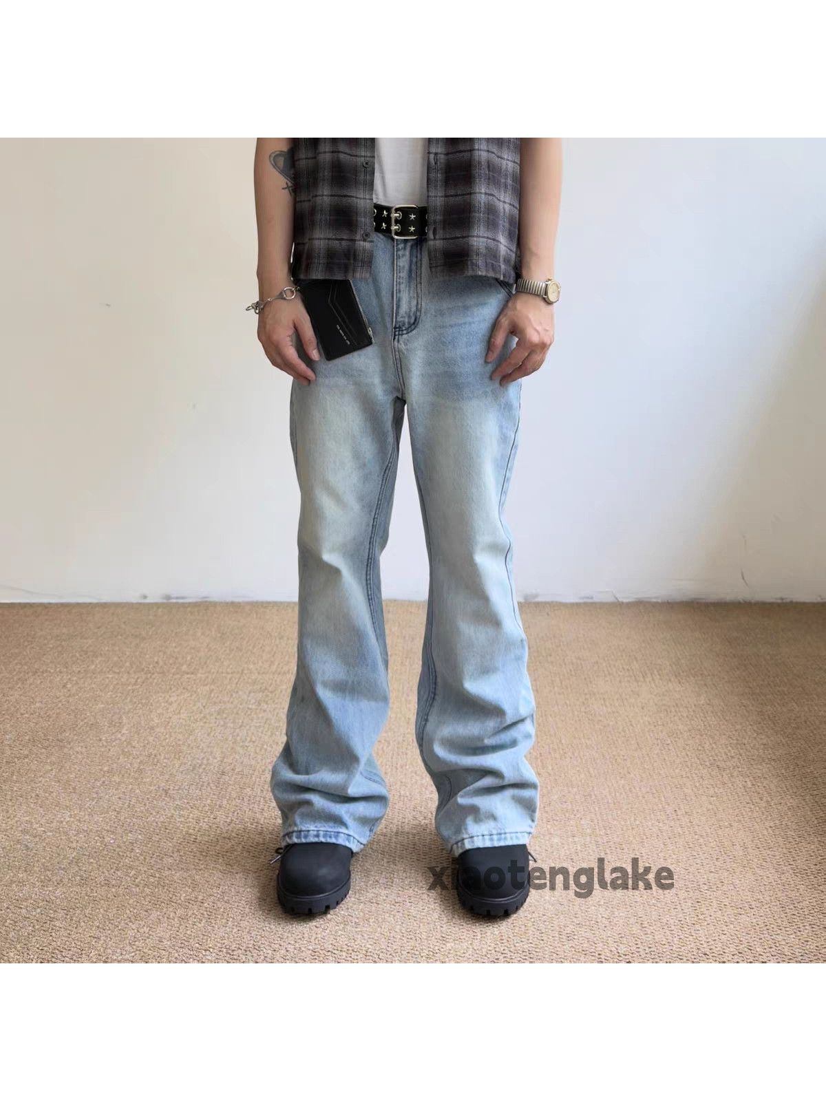 Jean zx Balenciaga rickowens style distressed flared faded jeans Size US 32 / EU 48 - 4 Thumbnail
