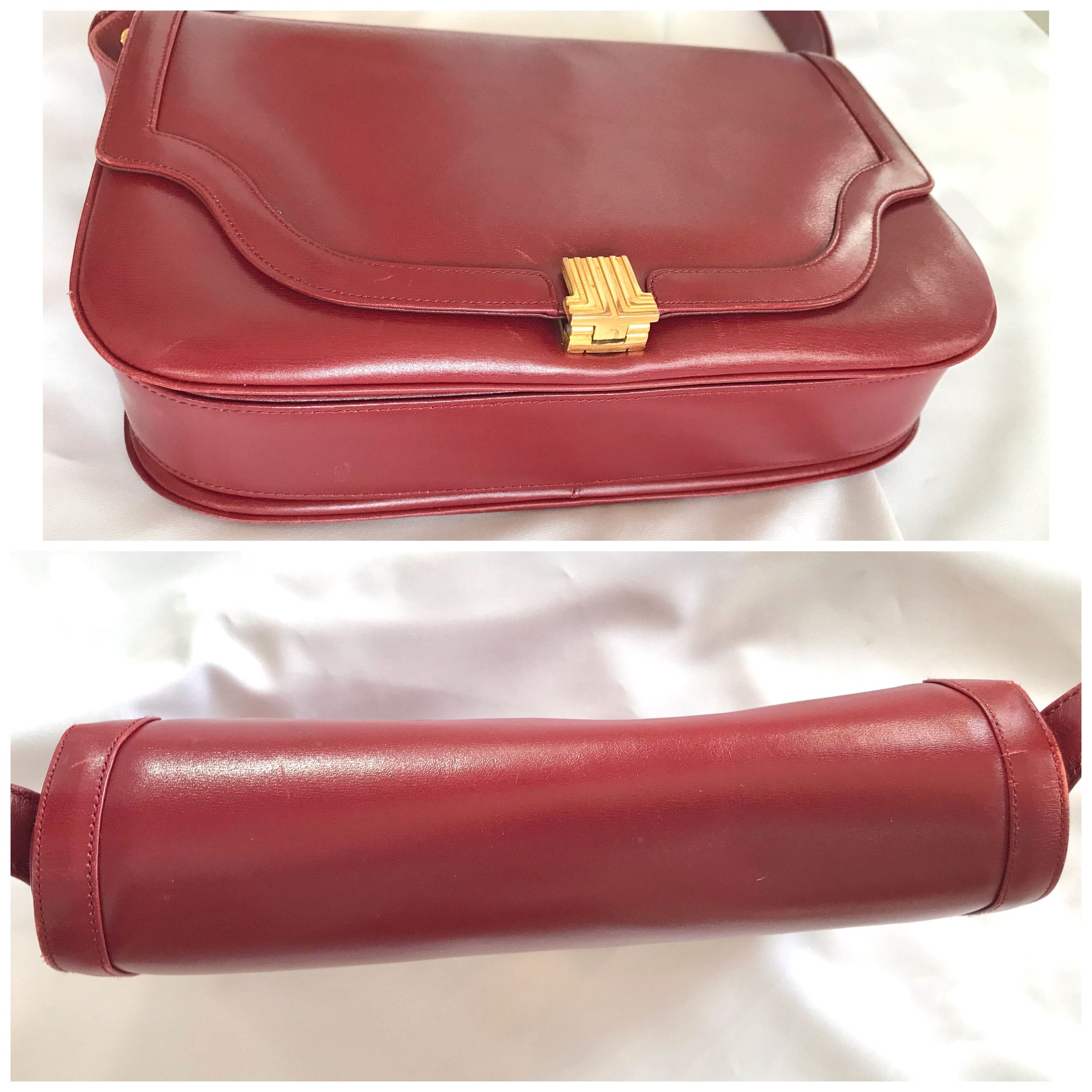 Lanvin Vintage Lanvin wine leather shoulder bag with golden logo Size ONE SIZE - 4 Thumbnail