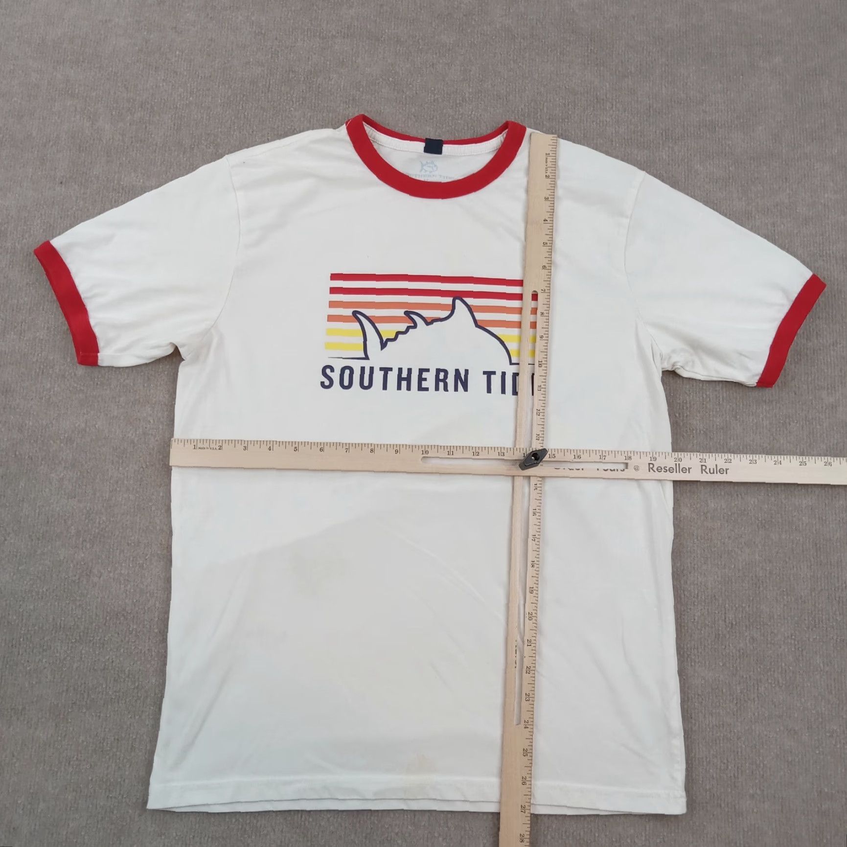 Southern Tide Southern Tide T-shirt Men Medium White Red Crew Neck Fish Casual Tee Size US M / EU 48-50 / 2 - 2 Thumbnail