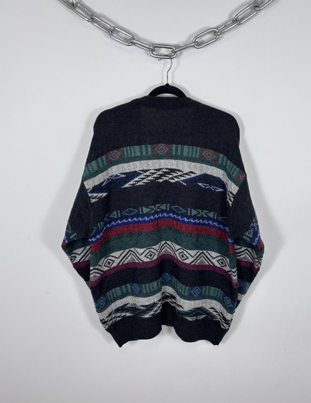 Other Vintage Hans Lettmann Men’s Abstract Knit Cardigan Sweater Size US XL / EU 56 / 4 - 15 Thumbnail
