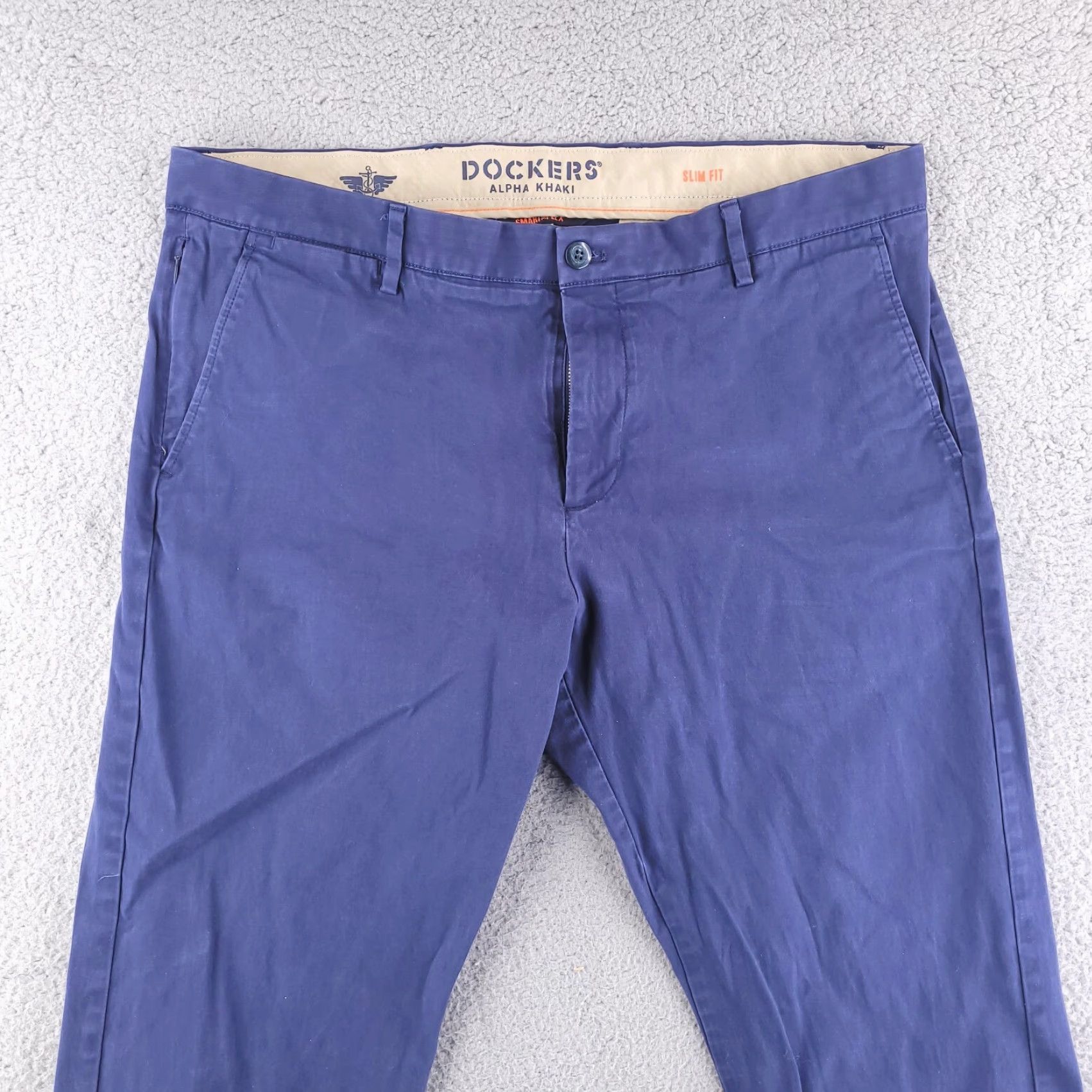 Dockers Dockers Pants Mens 38x28 Slim Alpha Khaki Chino Cotton Dress Casual Blue Size US 38 / EU 54 - 2 Thumbnail