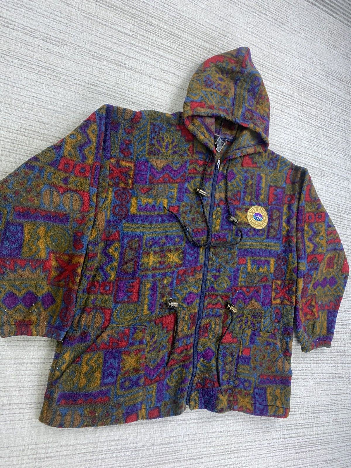 Vintage × Whistles Vtg 90s Whistler Blackcomb Full Navajo Printed Fleece Size US L / EU 52-54 / 3 - 3 Thumbnail