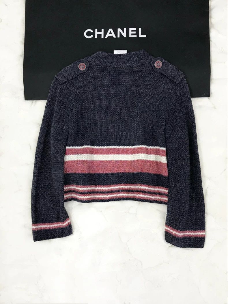 Chanel chanel Colour-blocked striped lace-on jacket Size XS / US 0-2 / IT 36-38 - 3 Thumbnail