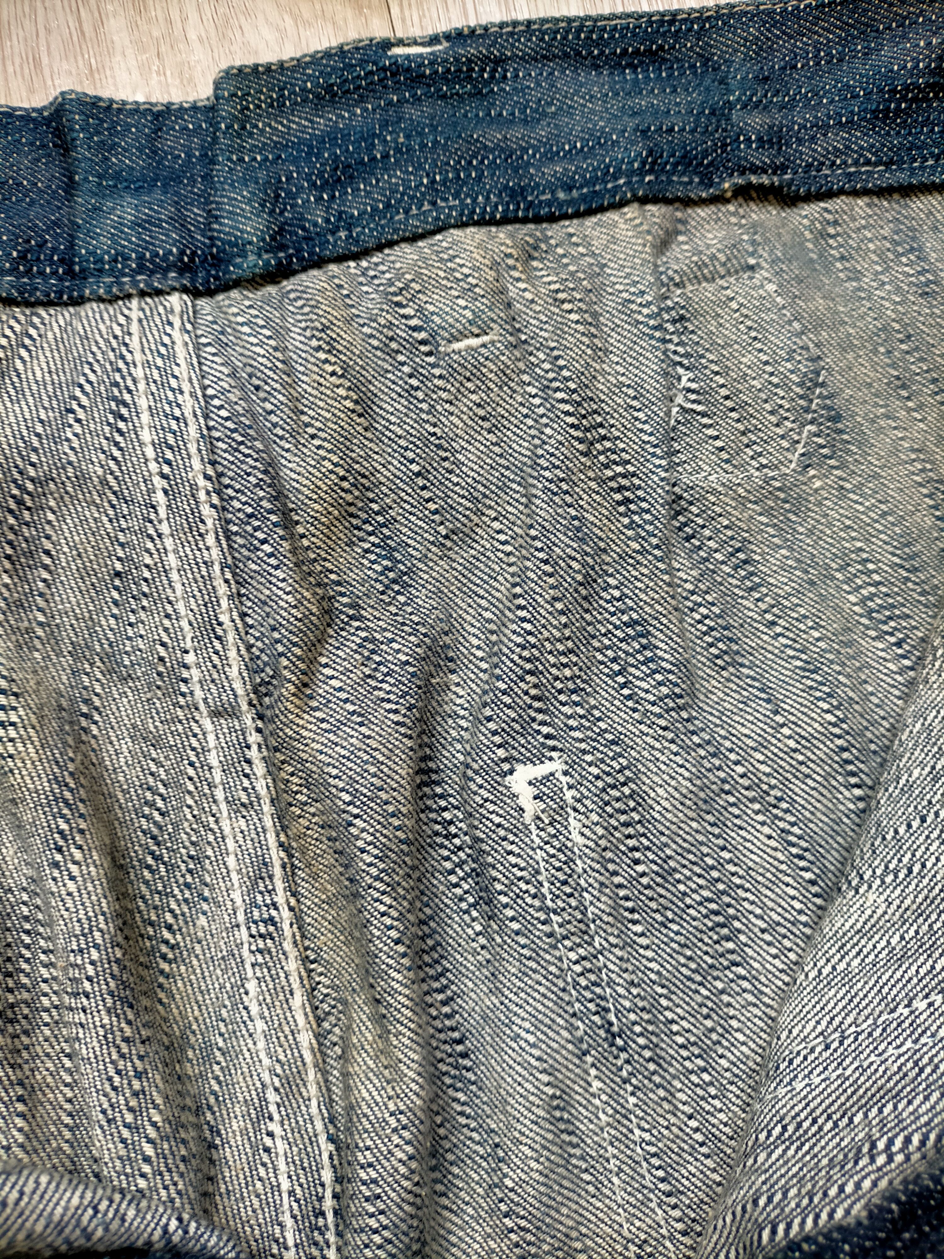 Dry Bones 🔥Rare Vtg Dry Bones 1930s-40s Buckle back Wide Leg Jeans Size US 33 - 14 Thumbnail