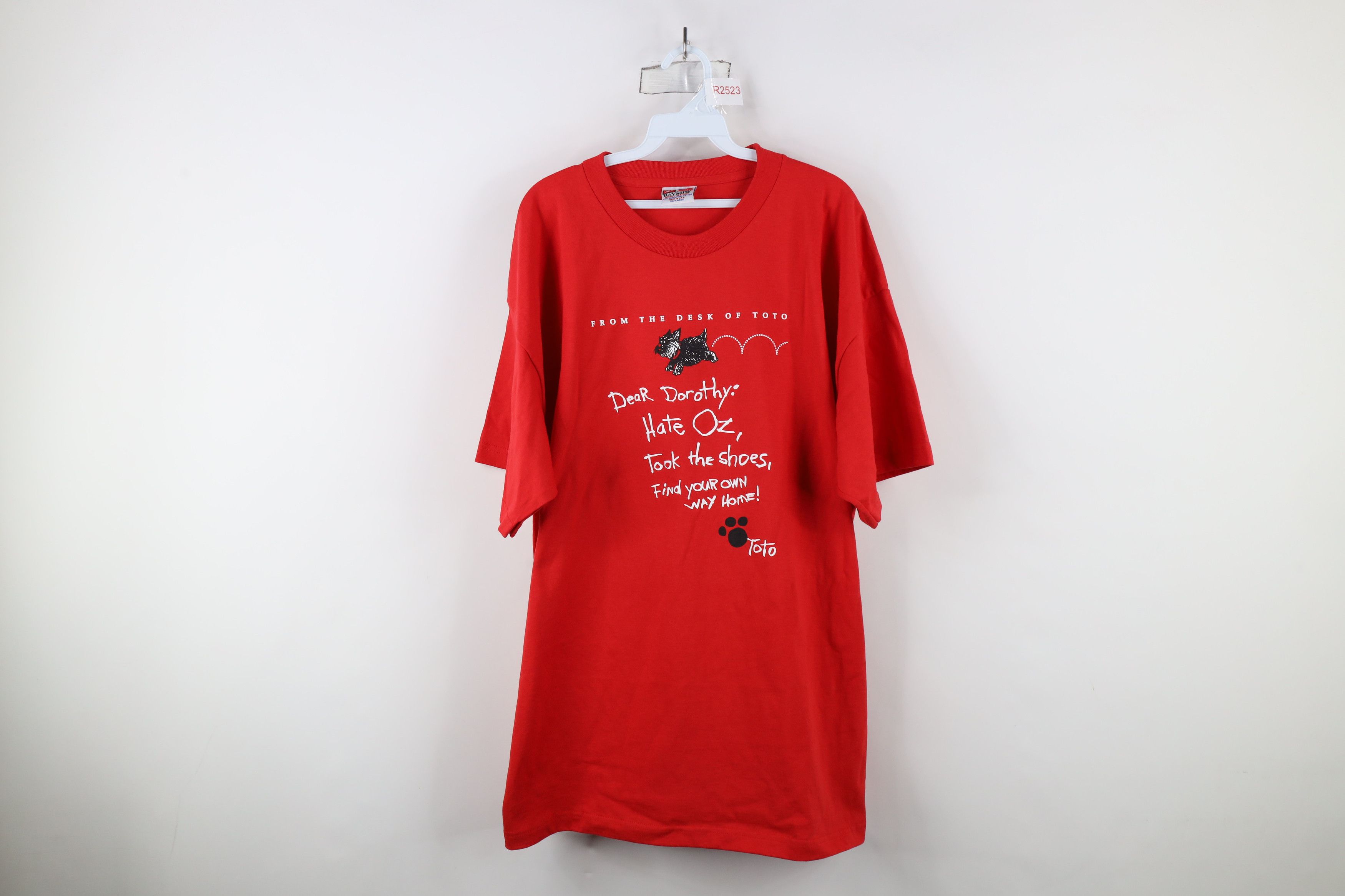 Vintage Vintage 90s of Oz Toto The Dog Funny T-Shirt Red Cotton USA Size US XXL / EU 58 / 5 - 1 Thumbnail