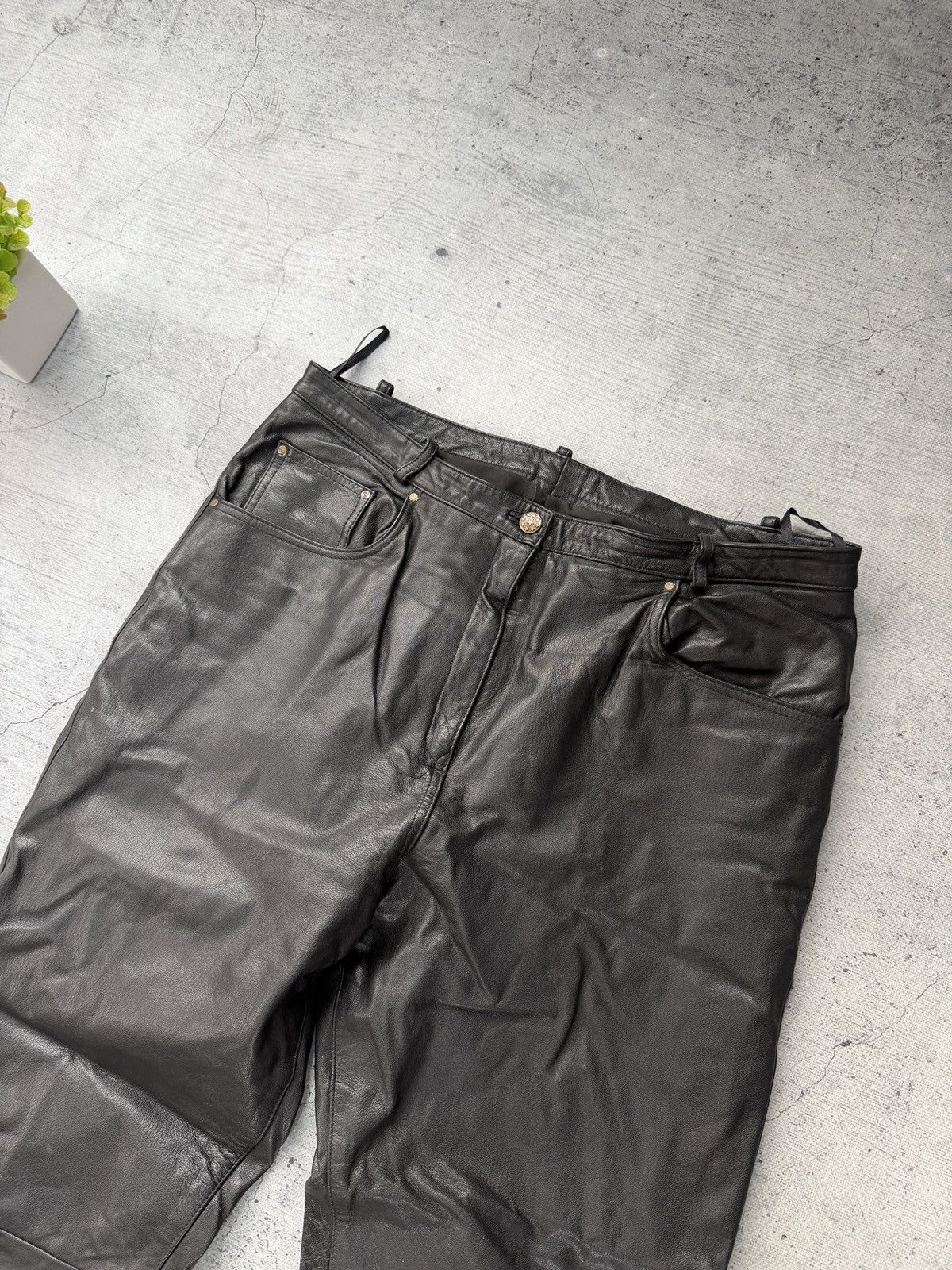 Genuine Leather Crazy! Cowboy core lace up leather pants opium avant garde M Size US 32 / EU 48 - 4 Thumbnail
