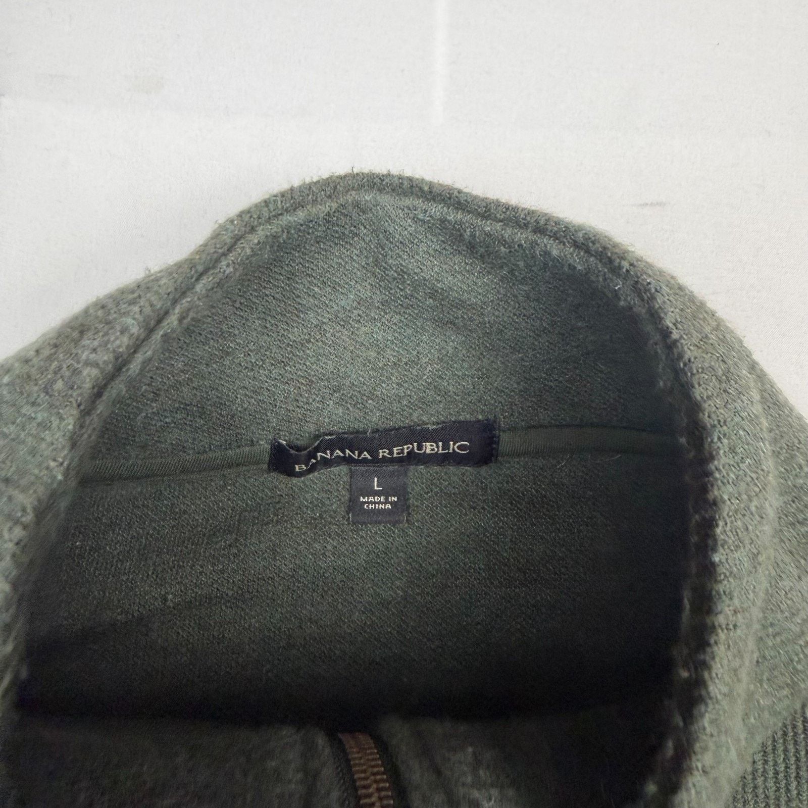Banana Republic Banana Republic Men's L Olive Green Half Zip Sweater Silk Ca Size US L / EU 52-54 / 3 - 4 Thumbnail