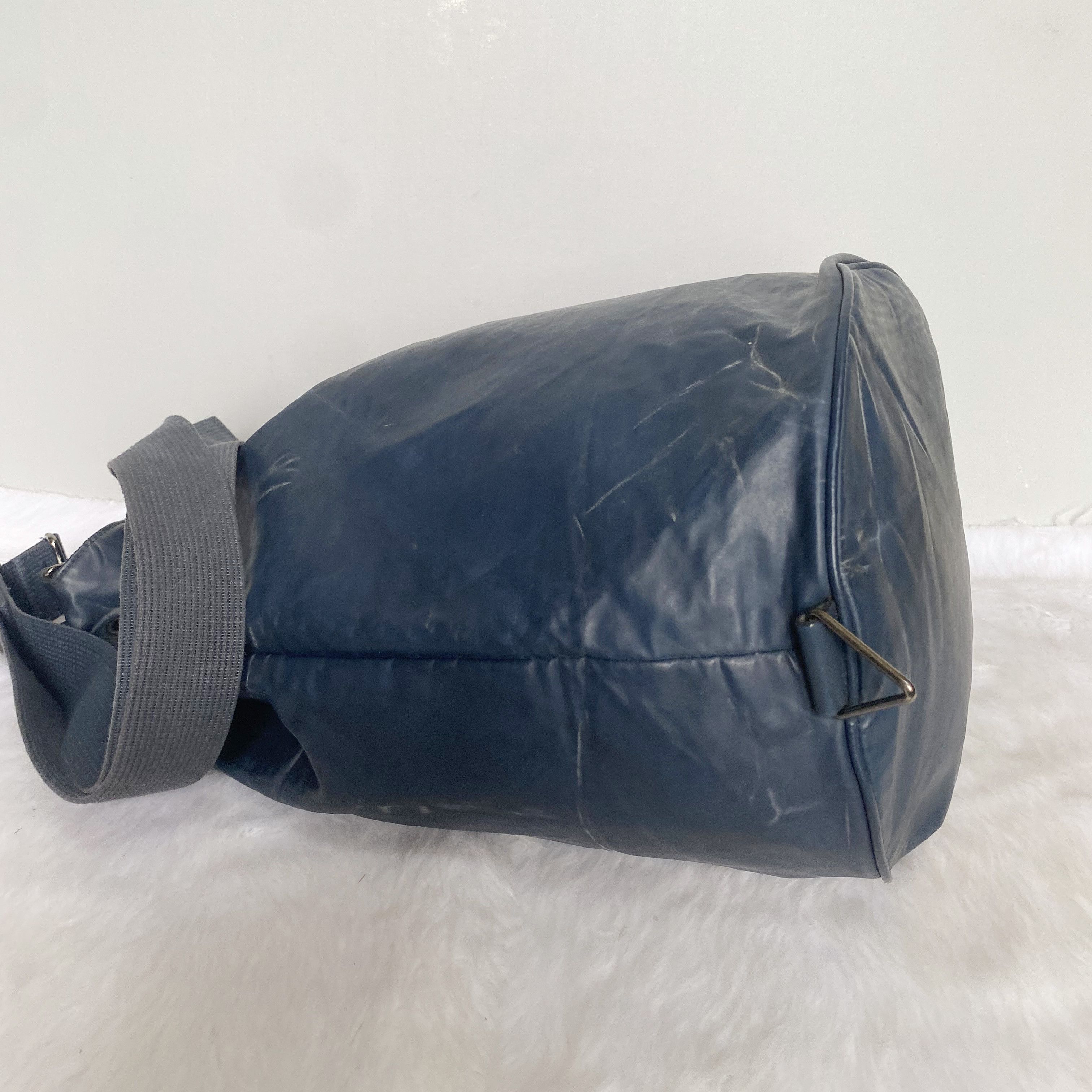 Jean Paul Gaultier Vintage Navy Leather Drawstring Sling Bag Size ONE SIZE - 7 Thumbnail