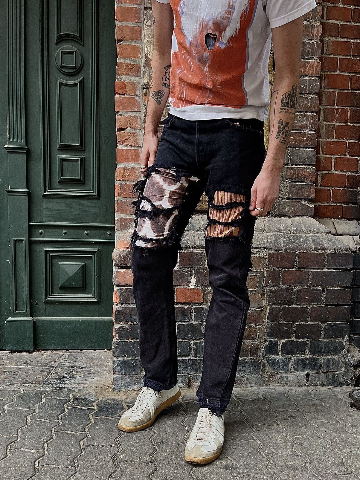 Kapital × Levi's Vintage Levi’s 501 97’ Safari Repaired Patchwork Kapital ins Size 30" / US 8 / IT 44 - 12 Thumbnail