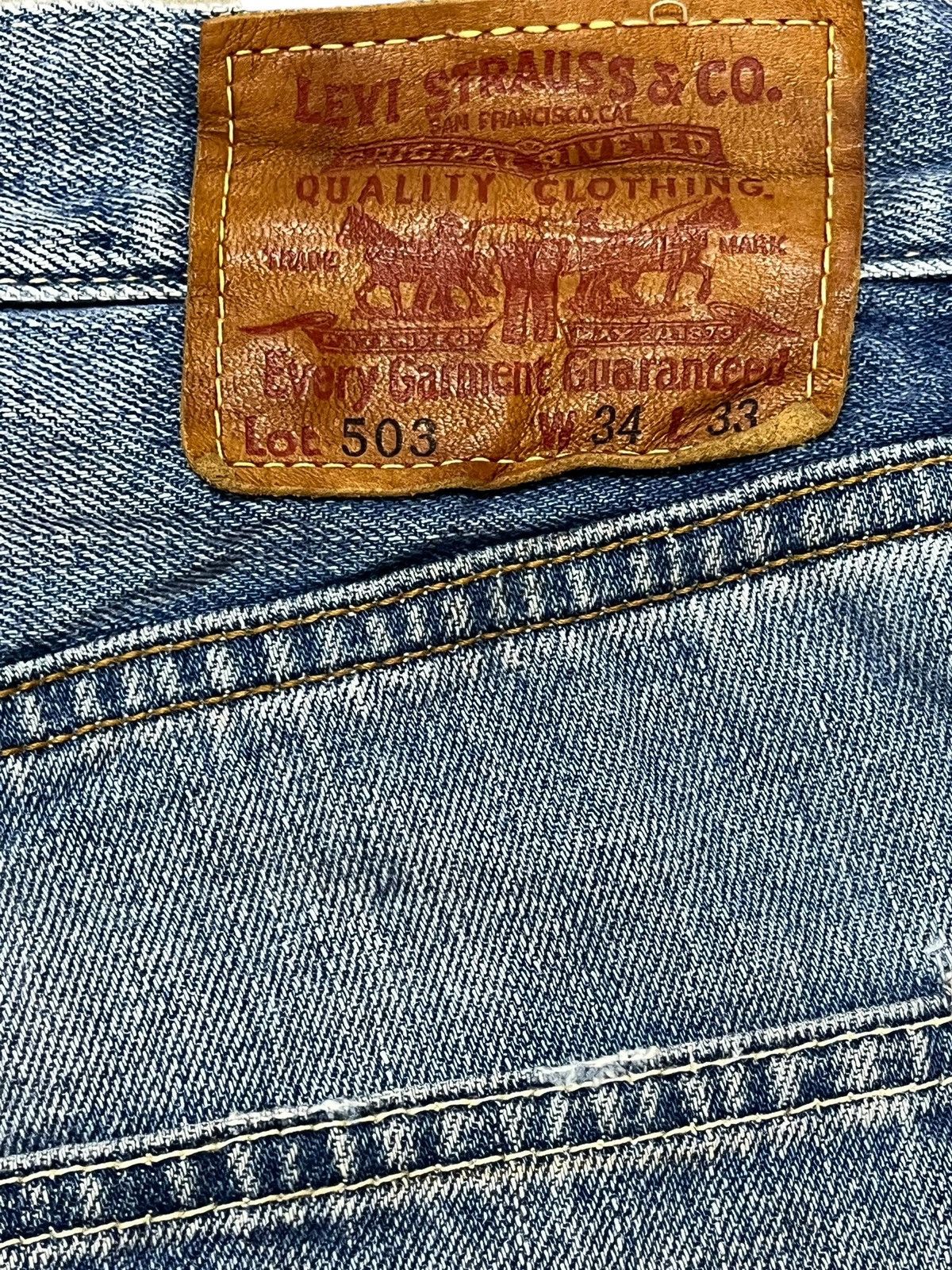 Levi's Vintage Clothing Vintage Levi’s 503 Baggy Straight Loose Distressed Denim Size US 34 / EU 50 - 8 Thumbnail