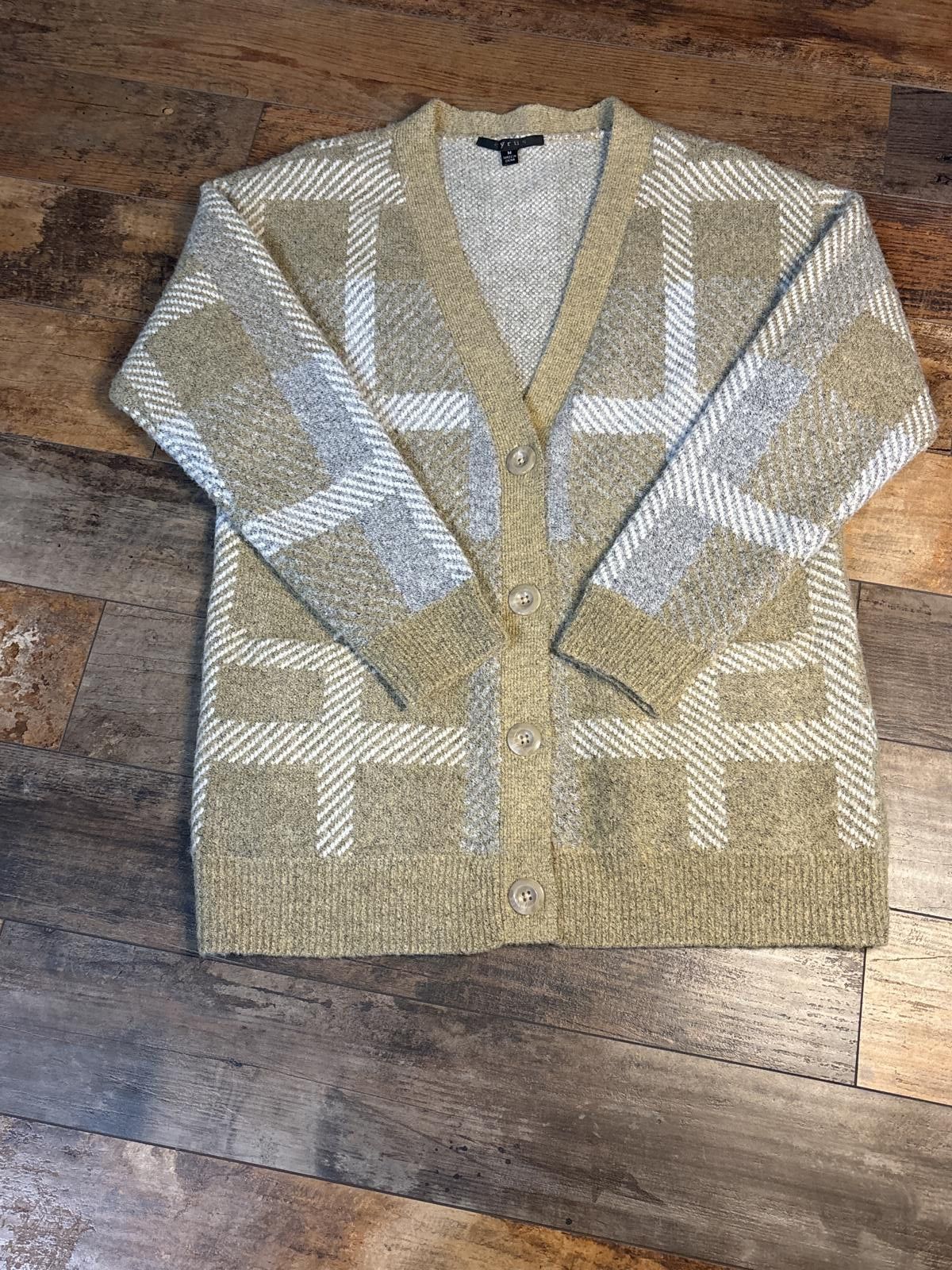 Caruso Cyrus Women's Button-Up Cardigan Sweater Plaid Size M / US 6-8 / IT 42-44 - 1 Thumbnail
