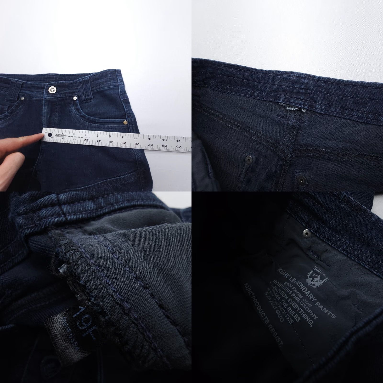 Denime Kuhl Indigo Dye Denim Jeans Danzr Performance Womens 28 x 30 Low Rise Dark Wash Skinny Stretch Denim Jeans Women's Blue 90s Theme Men/Boys/Girls? Size 28" / US 6 / IT 42 - 8 Thumbnail