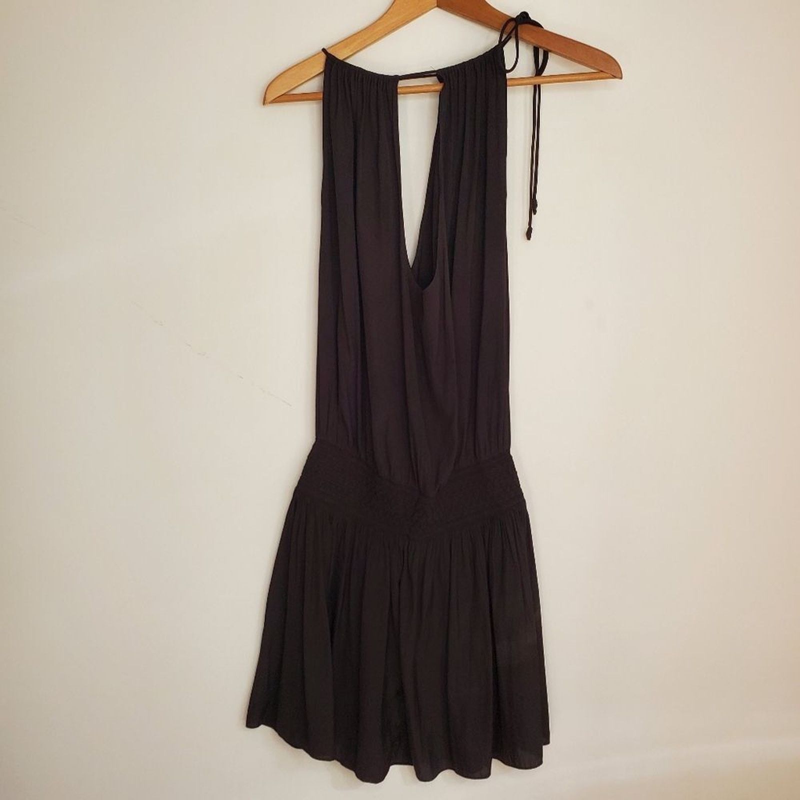 Ramy Brook Ramy Brook Black Paris Halter Tie Neck Mini Dress Satin Sz M Size M / US 6-8 / IT 42-44 - 3 Thumbnail