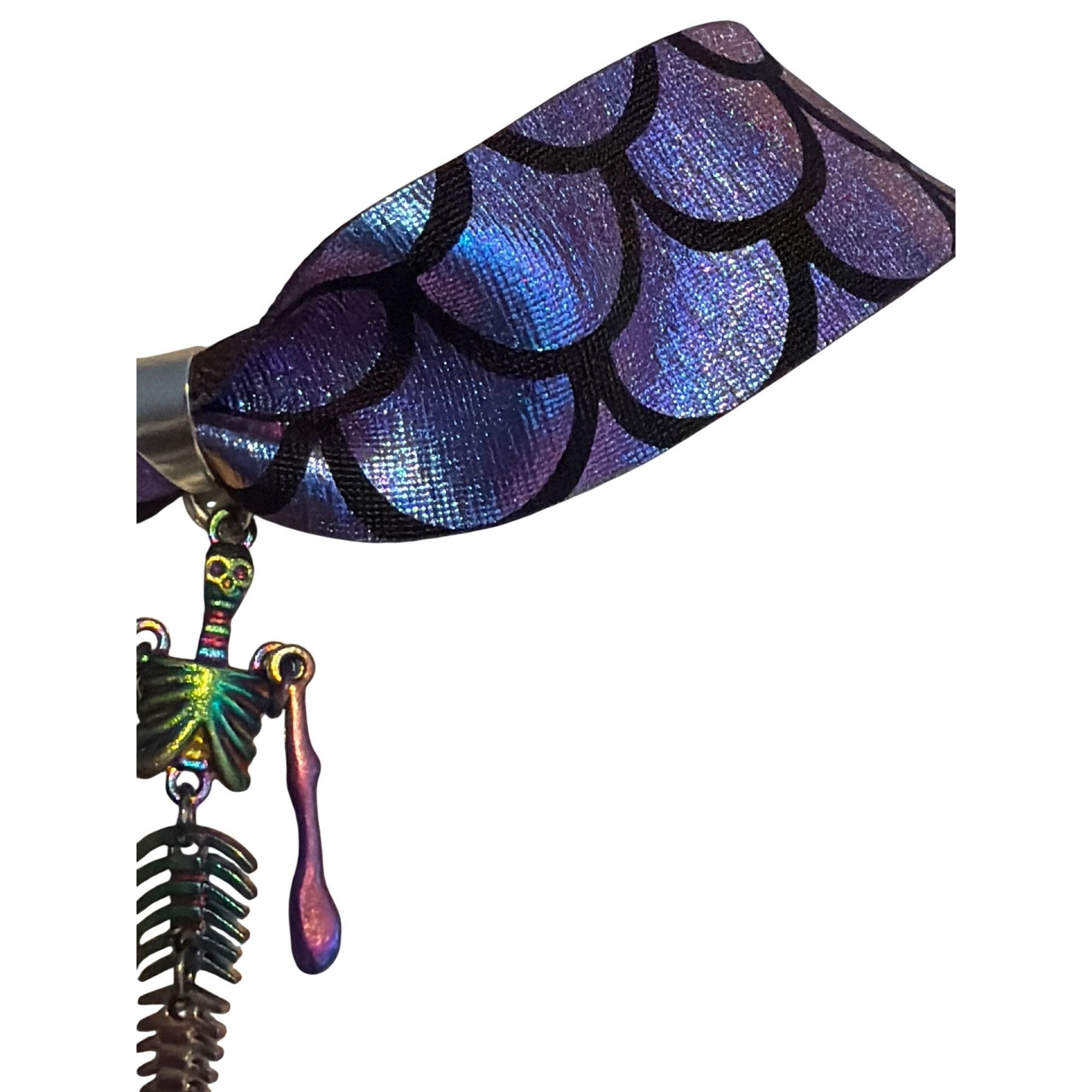 Other Mermaid Ribbon Choker Collar Necklace Iridescent Skeleton Pe Size ONE SIZE - 3 Thumbnail