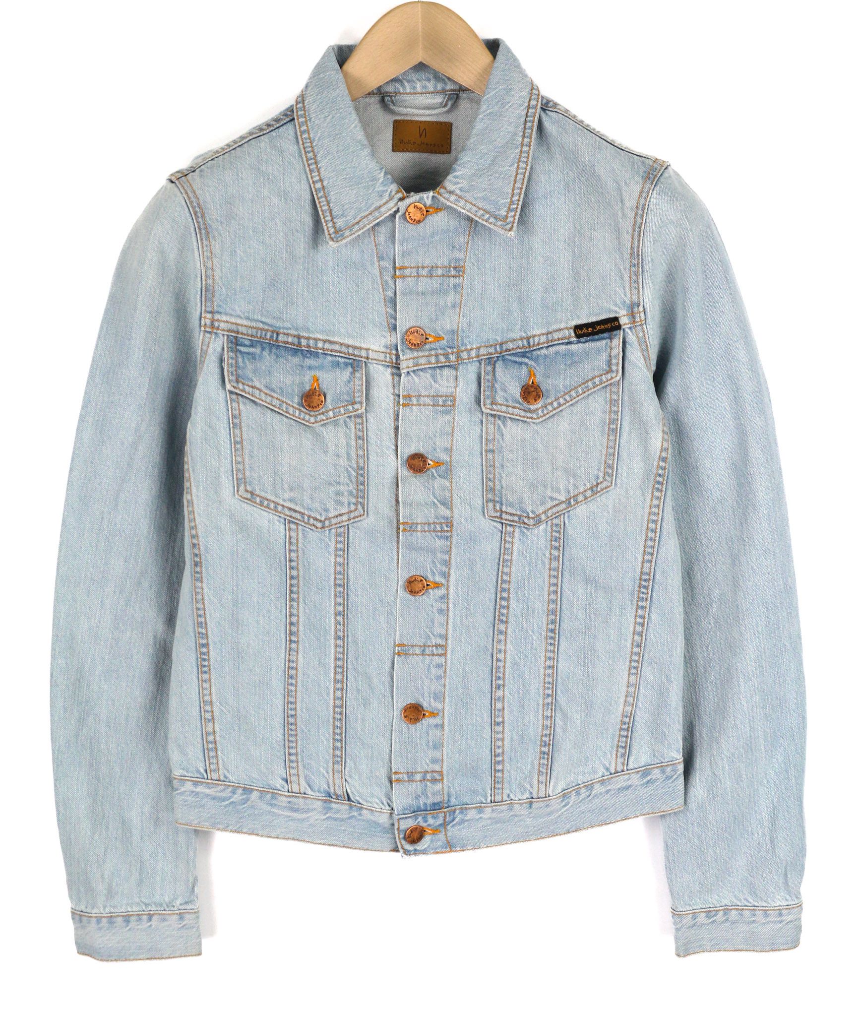 Nudie Jeans PERRY S Saltwater Shades Polo Neck Denim Jacket 82444 Size US S / EU 44-46 / 1 - 1 Thumbnail