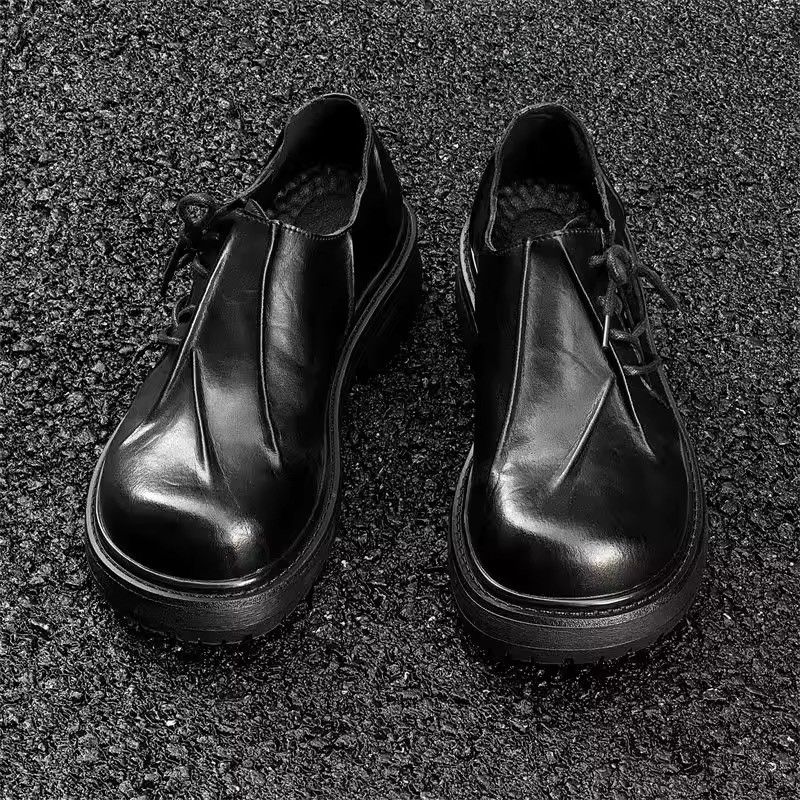 Genuine Leather Real Leather Designer Pleated Platform Solid Casual Boots Size US 10.5 / EU 43-44 - 2 Thumbnail