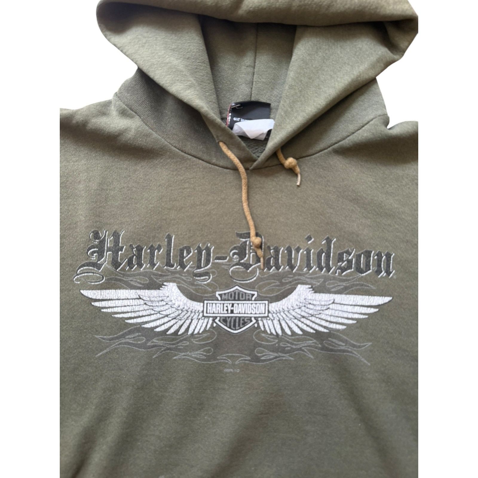 Harley Davidson Vintage Faded Harley Davidson Olive Wings Pullover Hoodie Size US XXL / EU 58 / 5 - 4 Thumbnail