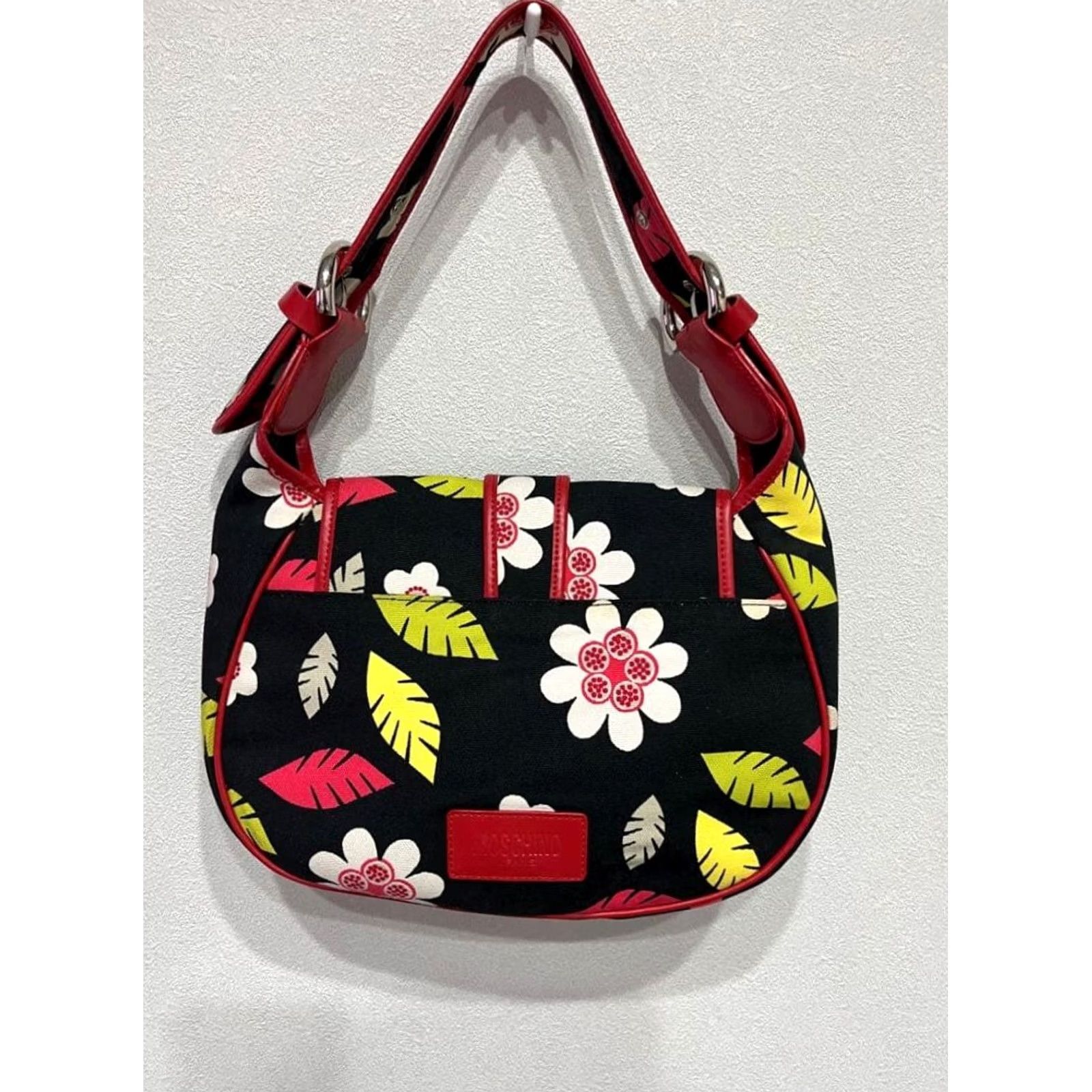 Moschino VINTAGE Moschino Shoulder bag Women's Black Floral pattern From Japan Handbag Flower motif 60 cm strap 23 x 27 x 7 cm Size ONE SIZE - 7 Thumbnail