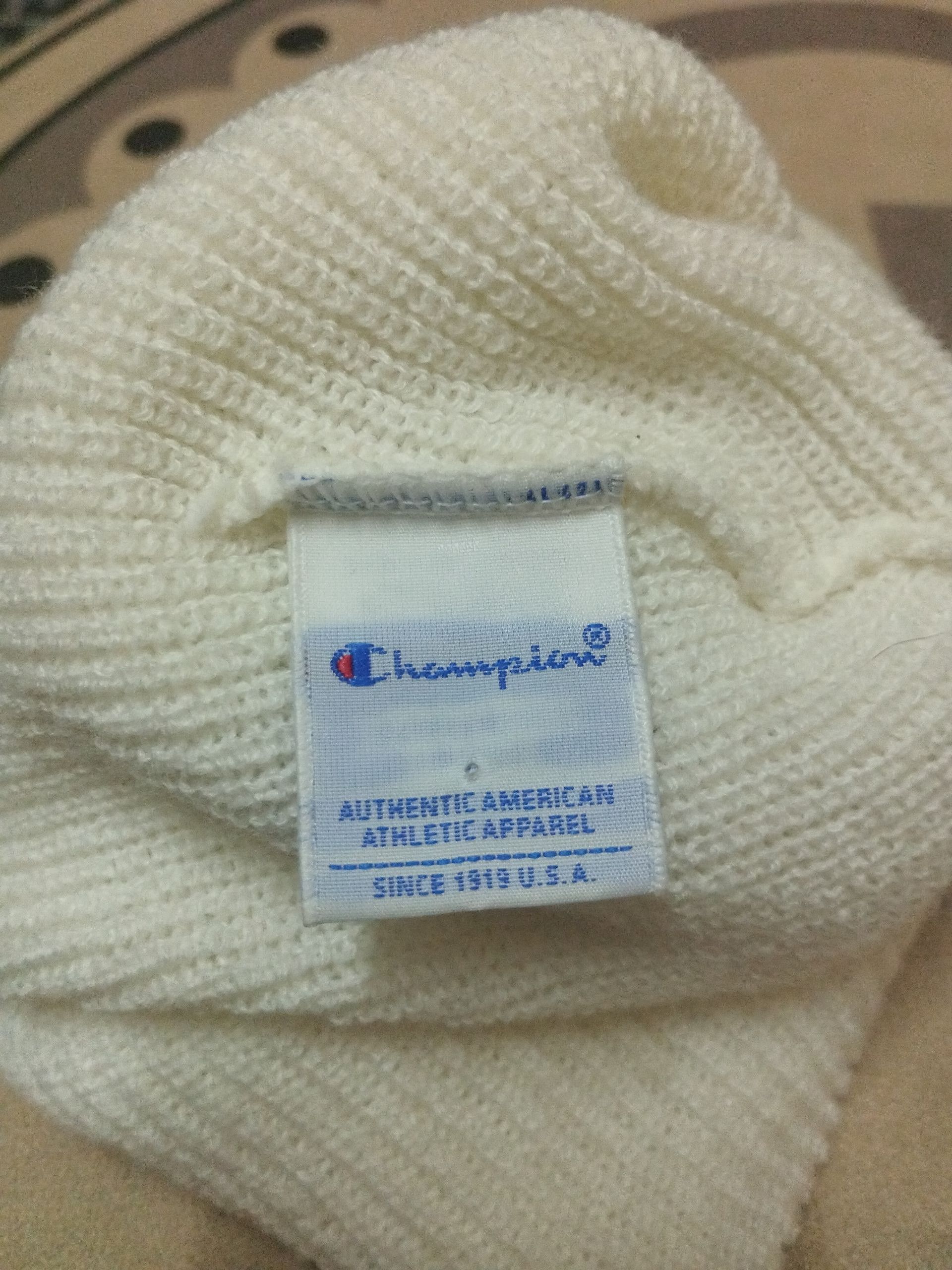 Champion Champion White Knit Beanie – Classic “C” Logo Size ONE SIZE - 4 Thumbnail