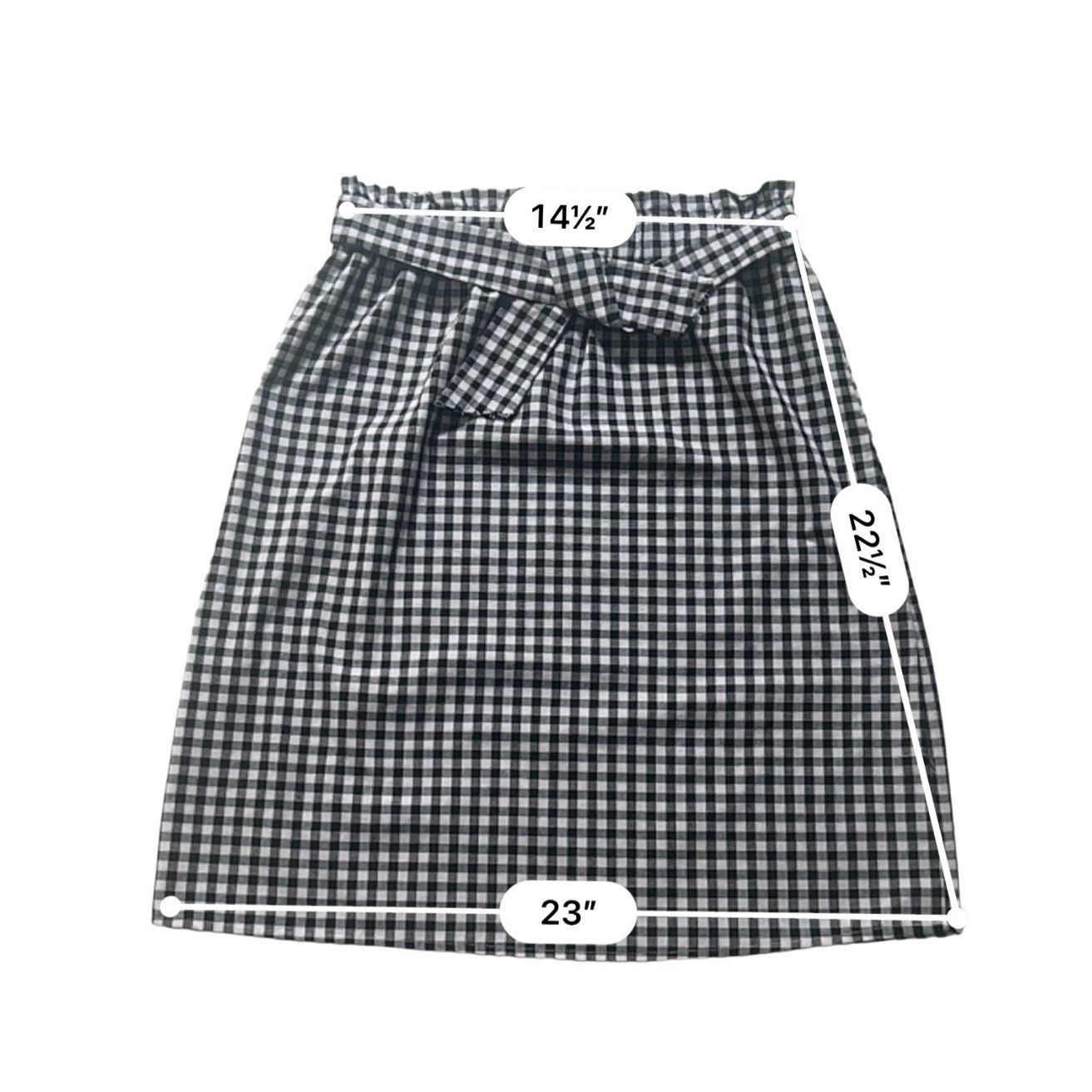 Shein SHEIN LUNE Paperbag Waist Belted Gingham Skirt size S Size 32" / US 10 / IT 46 - 5 Thumbnail
