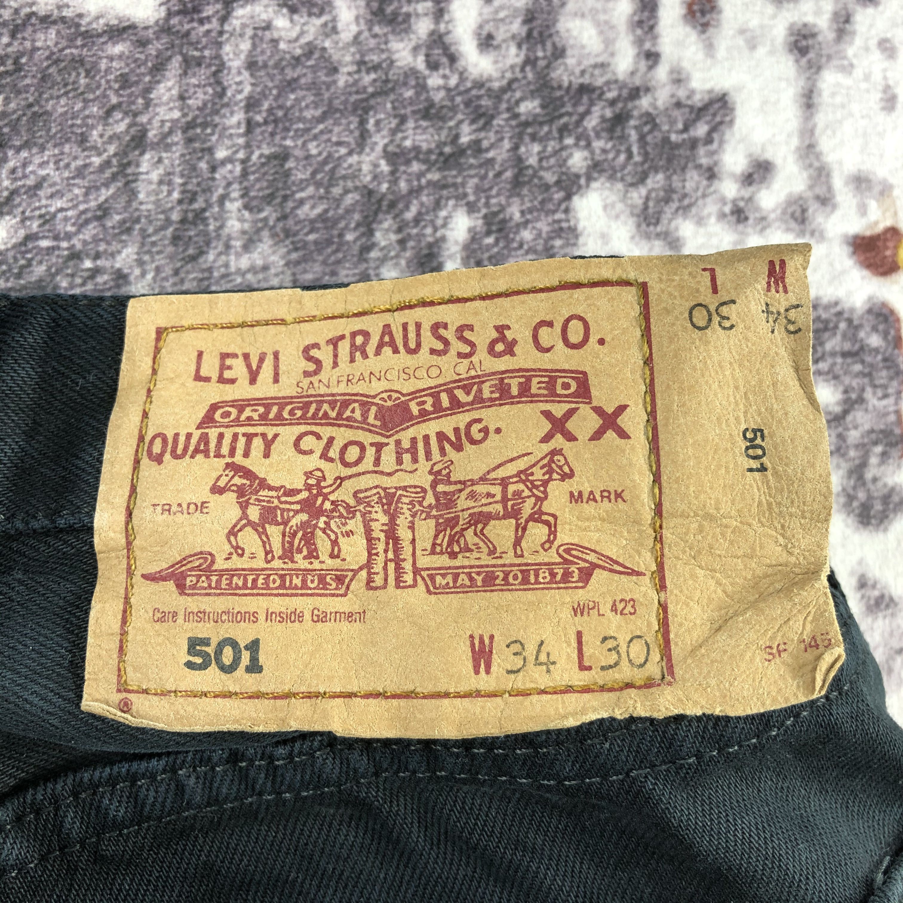 Levi's Faded Black Levis 501 Jeans-JM2924 Size US 33 - 7 Thumbnail