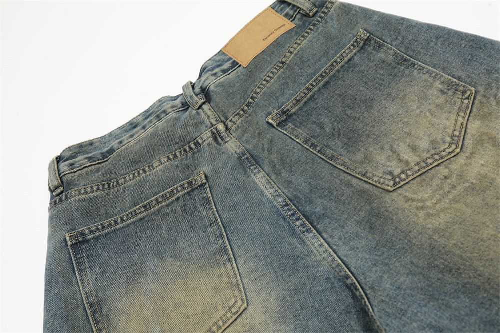 Jean Men's washed raw-edge distressed camouflage denim shorts Size US 32 / EU 48 - 5 Thumbnail