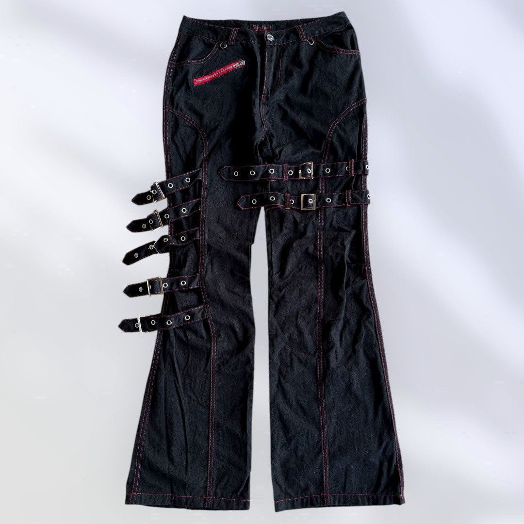 Japanese Brand Vintage Deorat Tactical Bondage Belt Riot Punk Flared Pants Size US 30 / EU 46 - 1 Thumbnail