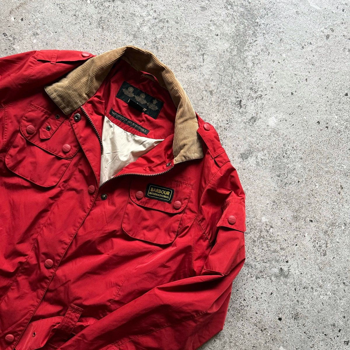 Barbour Barbour International Womens Red Belted Motorcycle Jacket Size L / US 10 / IT 46 - 5 Thumbnail