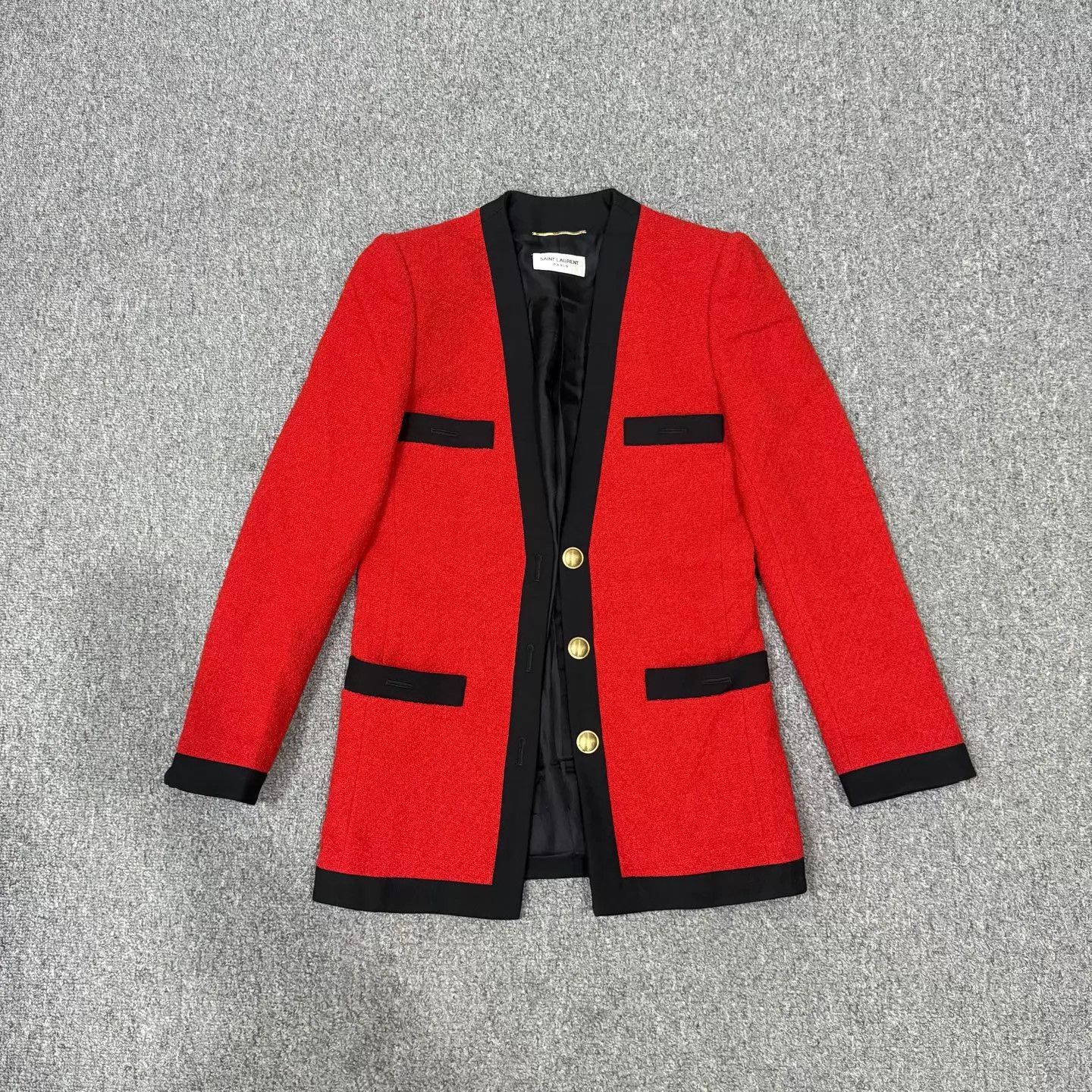 Saint Laurent Paris SLP red tweed jacket 36 99 new Size XS / US 0-2 / IT 36-38 - 1 Thumbnail