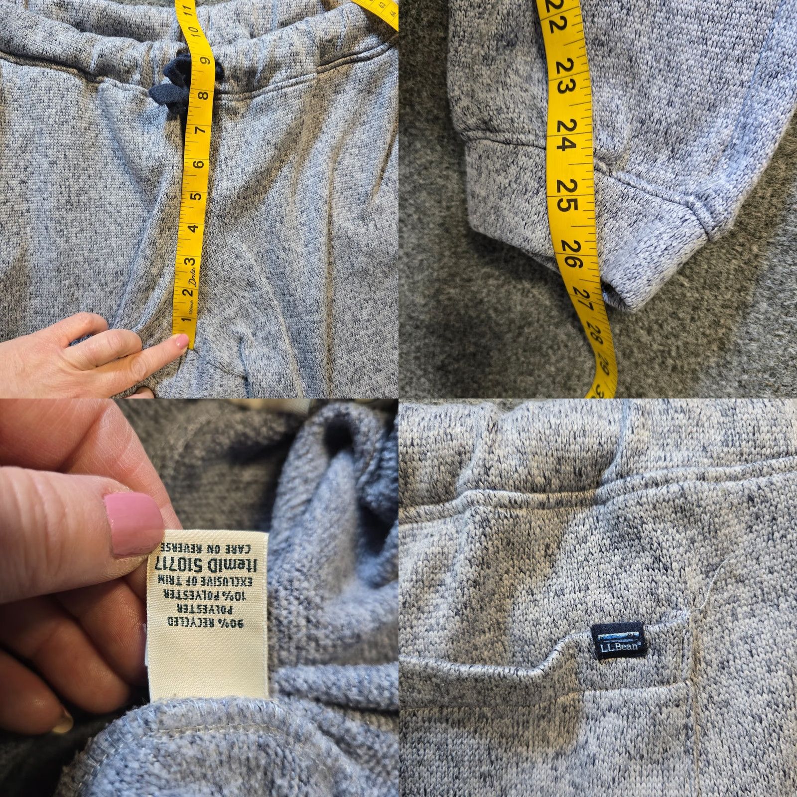 Vintage LL Bean Pants Womens Size Medium Blue Knit Fleece Joggers Pull On Casual Lounge Regular Tall? Needle: No Size 32" / US 10 / IT 46 - 8 Thumbnail
