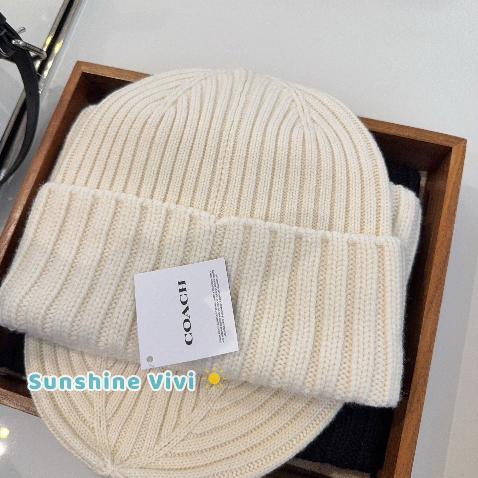 Coach NWT Coach 1941 Embroidered Knit Beanie Wool CU806 Chalk Size ONE SIZE - 4 Thumbnail