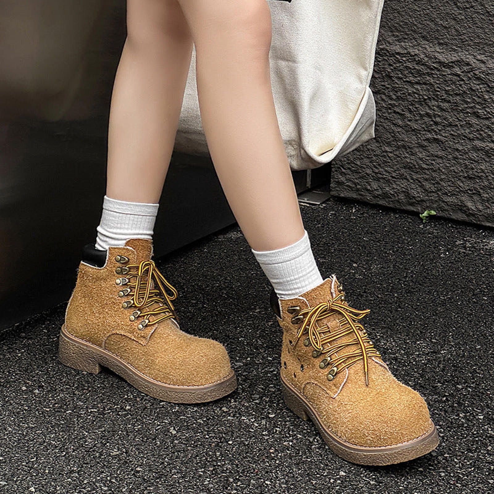Japanese Brand Studded Platform Boots, Workwear Ankle Boots Size US 7 / EU 40 - 9 Thumbnail