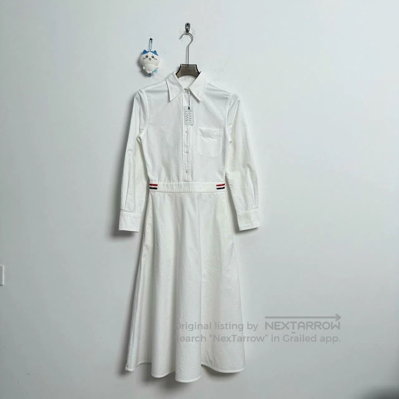 Thom Browne Thom Browne White Striped Shirt Dress. Size S / US 4 / IT 40 - 1 Thumbnail