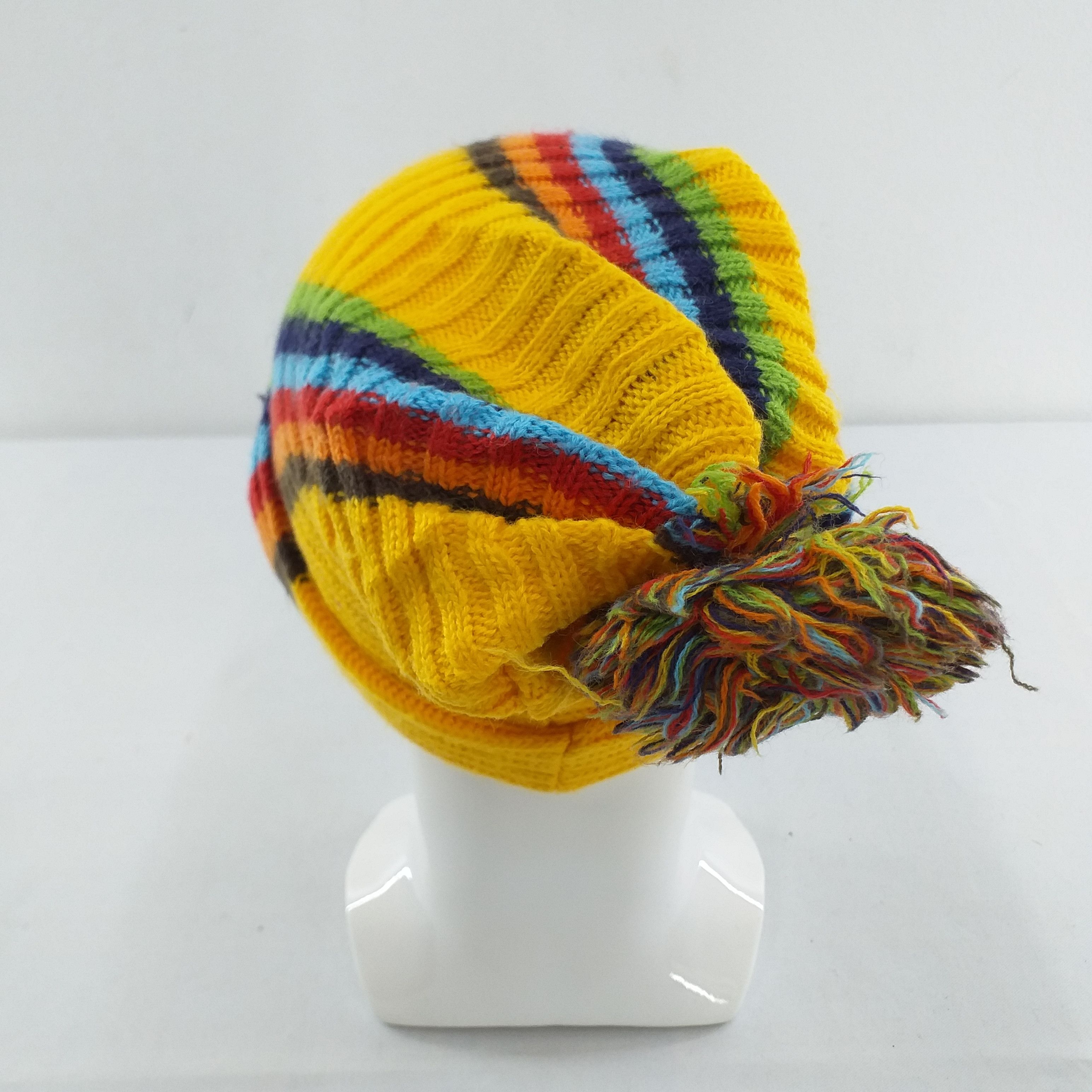 Japanese Brand Colourful Stripe Snow Cap Hat Baanie -BN036 Size ONE SIZE - 2 Thumbnail